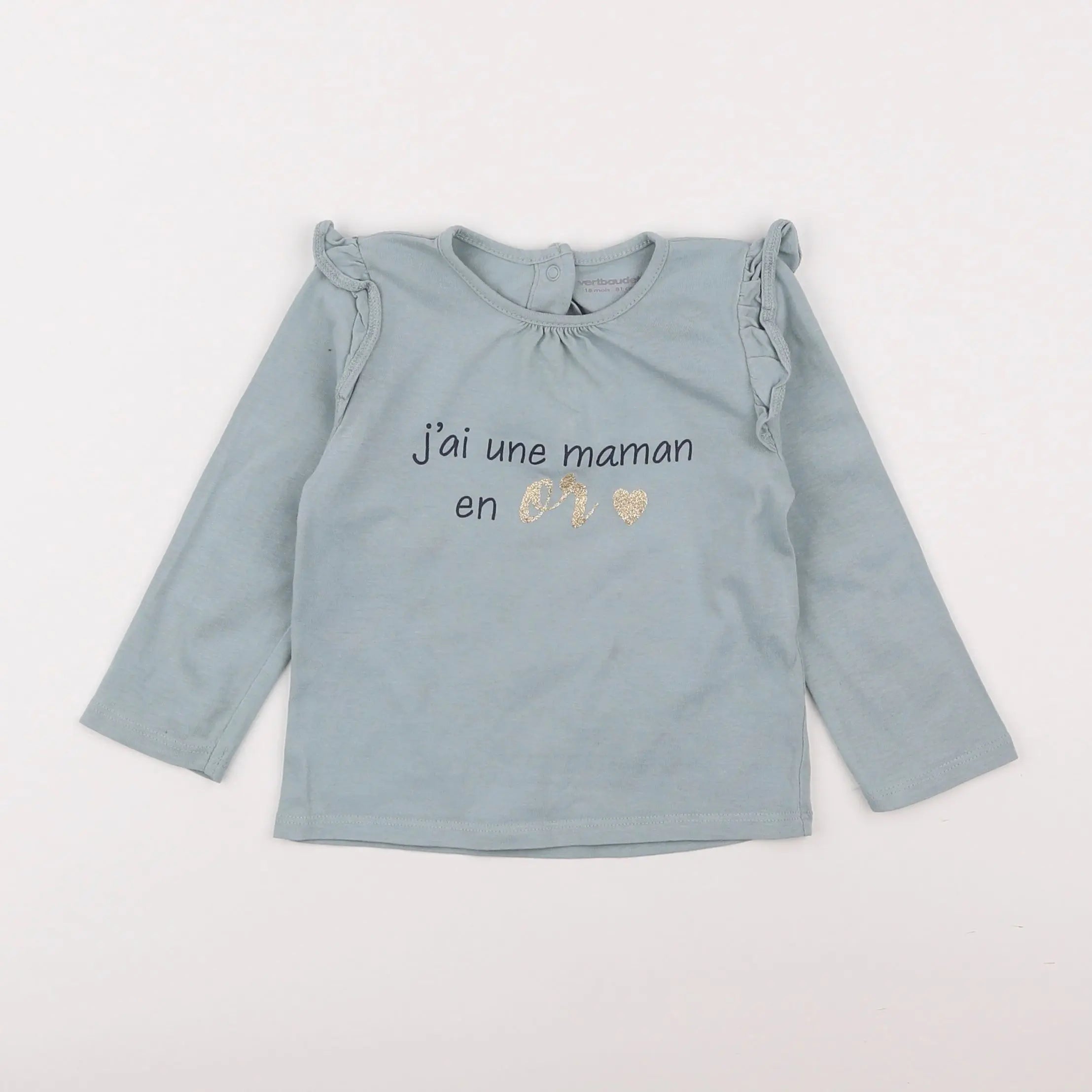 Vertbaudet - tee-shirt bleu - 18 mois