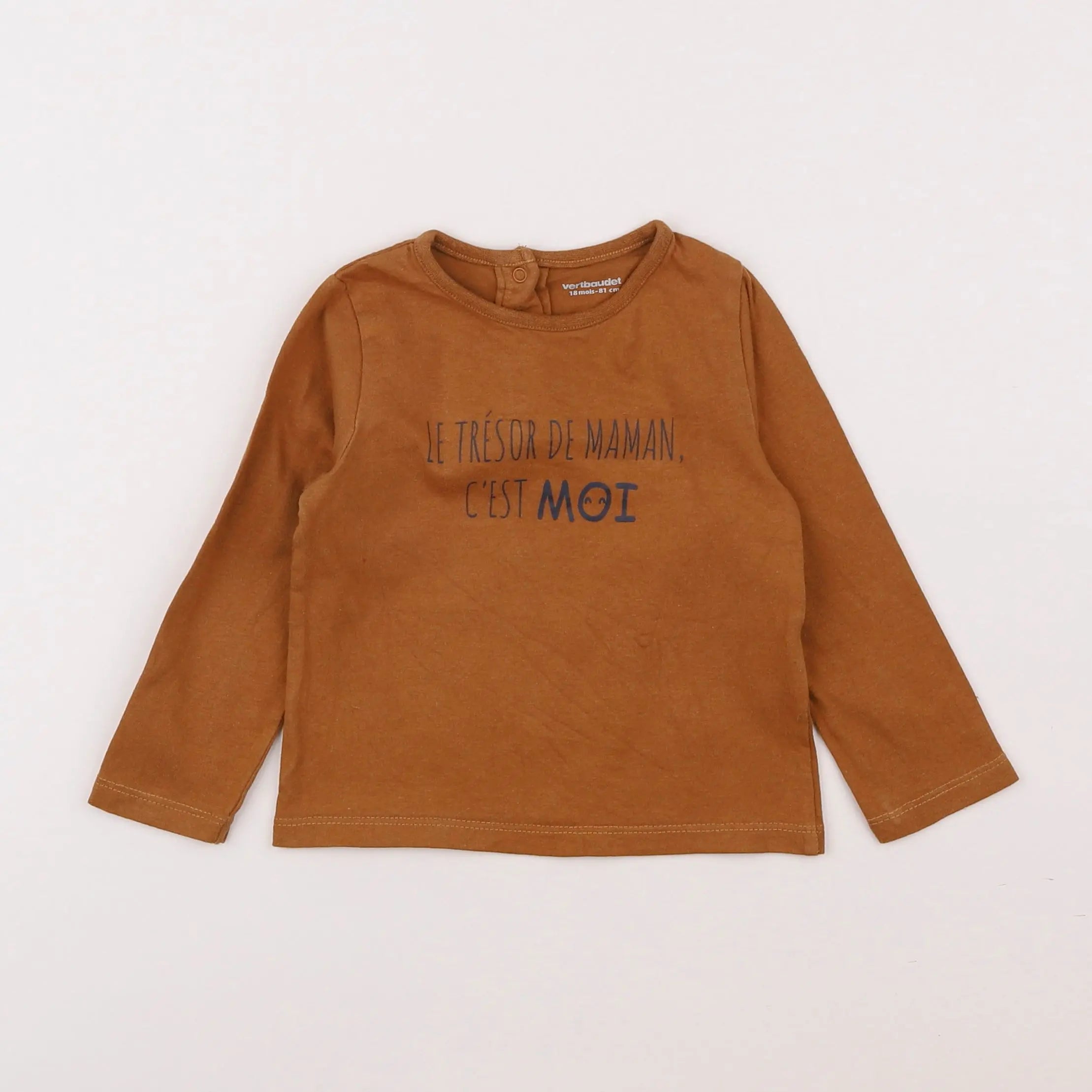 Vertbaudet - tee-shirt marron - 18 mois