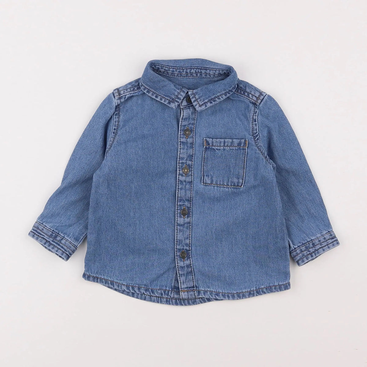 Vertbaudet - chemise bleu - 12 mois