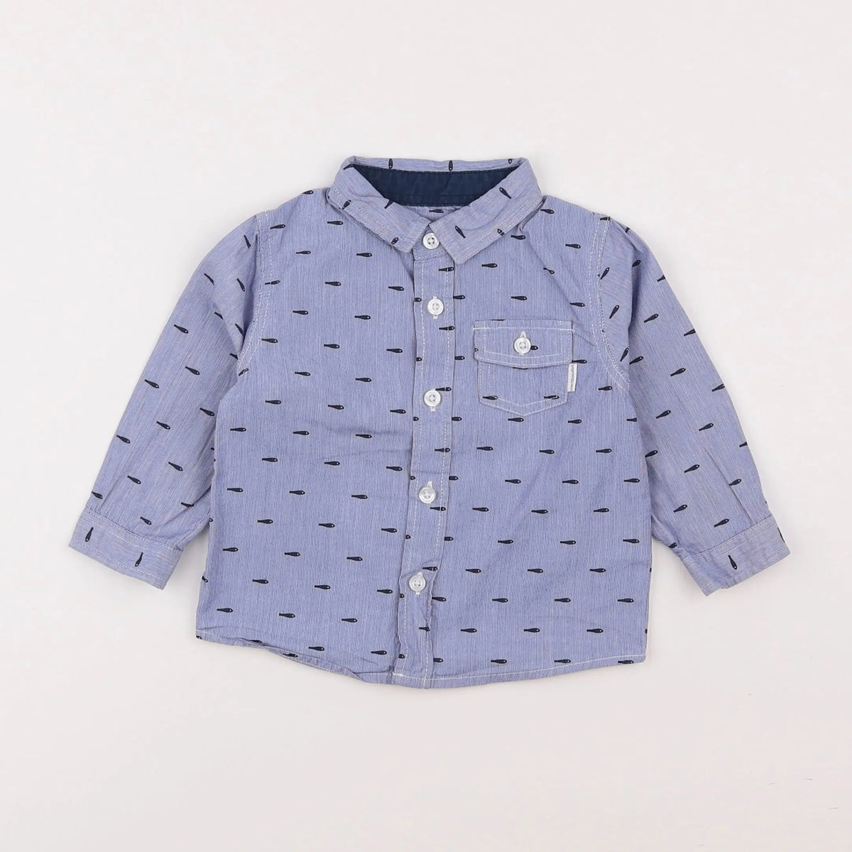 Vertbaudet - chemise bleu - 12 mois