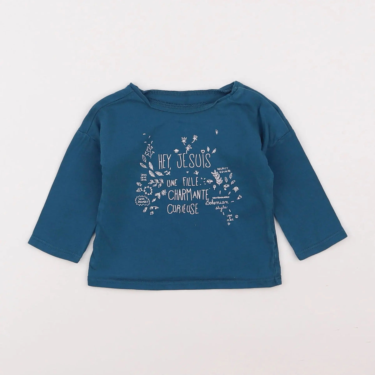 Vertbaudet - tee-shirt bleu - 6 mois