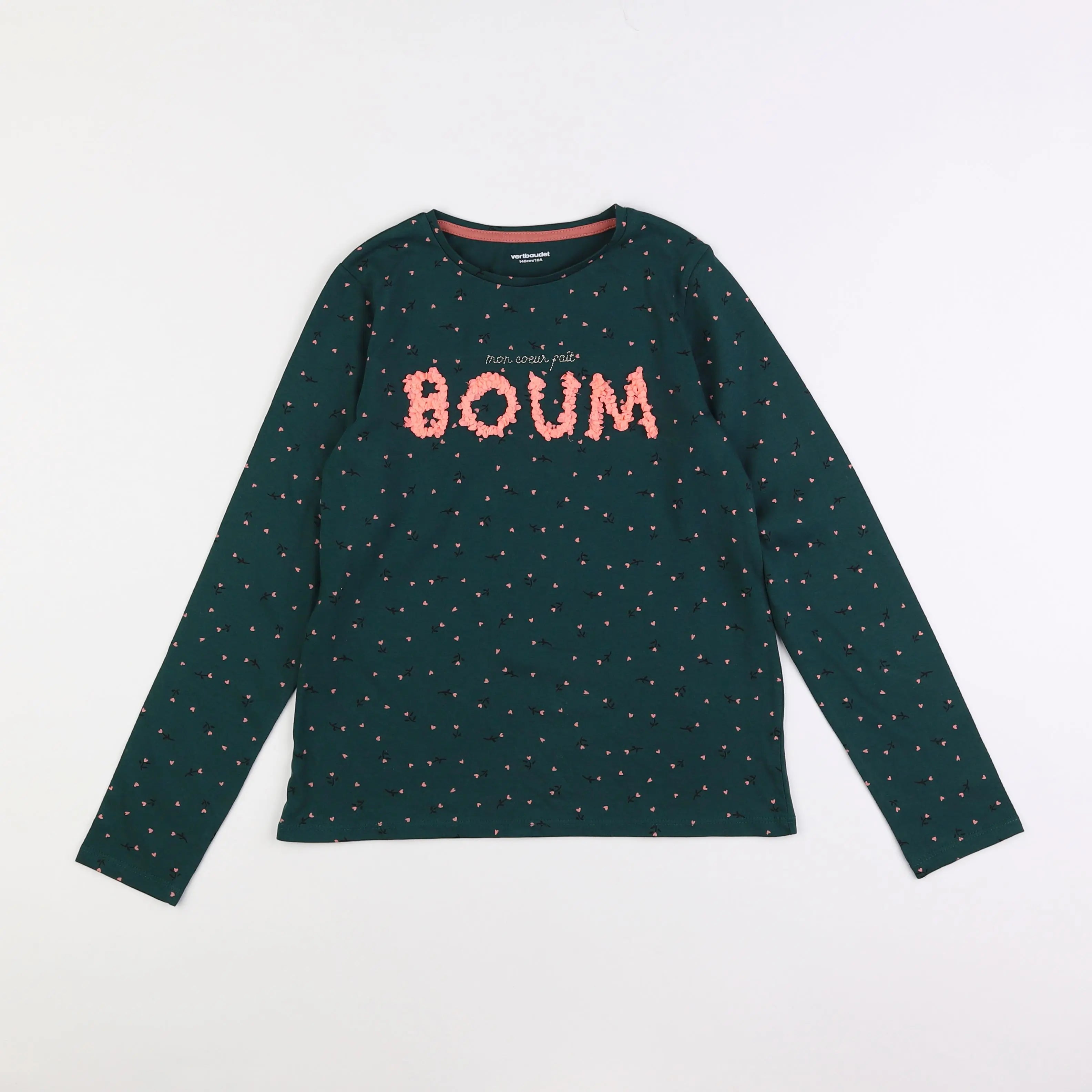 Vertbaudet - tee-shirt vert - 10 ans