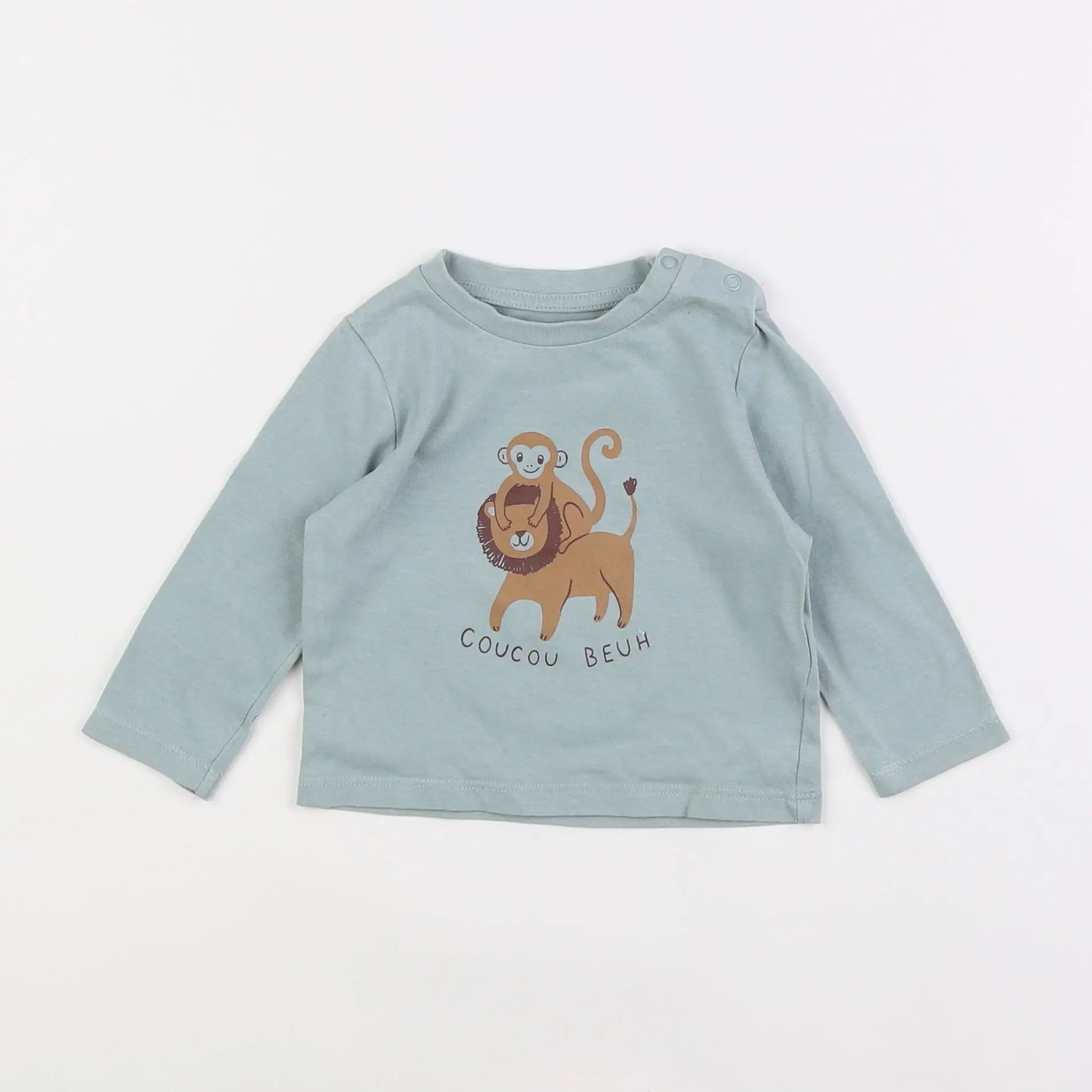 Vertbaudet - tee-shirt vert - 6 mois