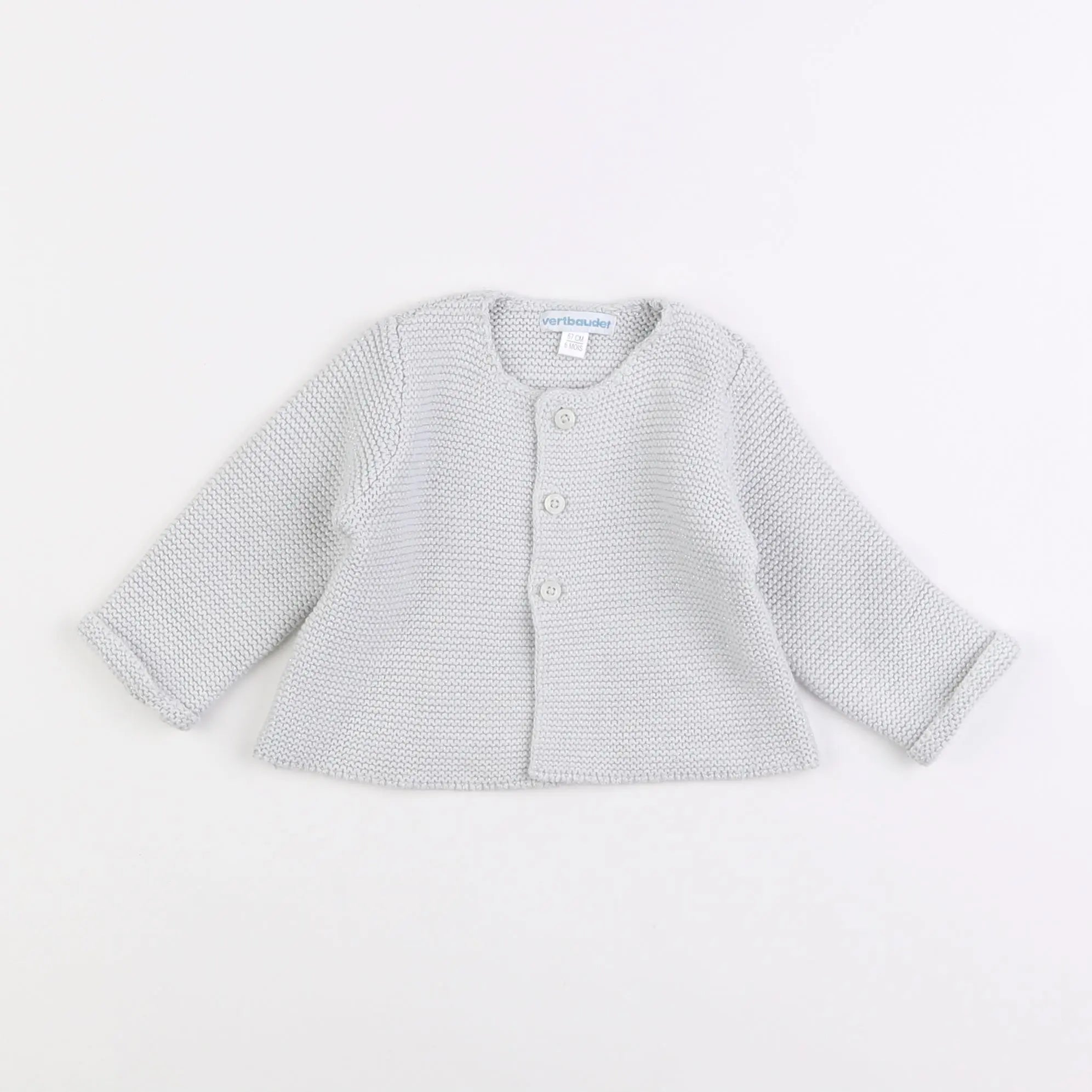Vertbaudet - gilet gris, argent - 6 mois