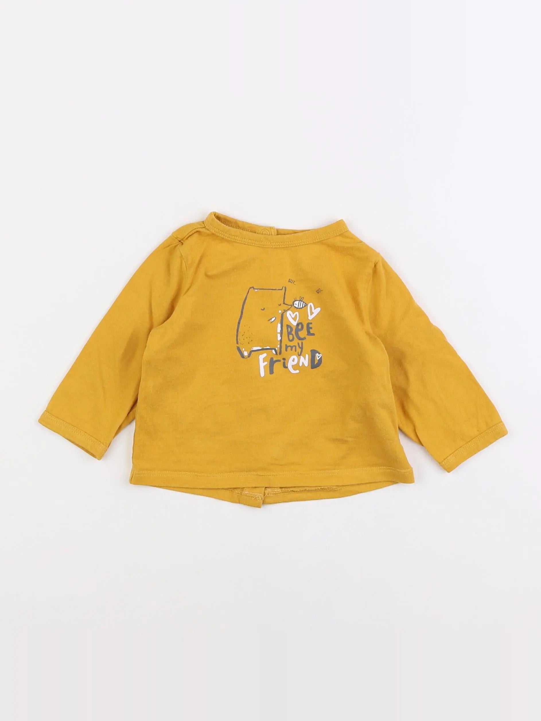 Vertbaudet - tee-shirt jaune - 6 mois