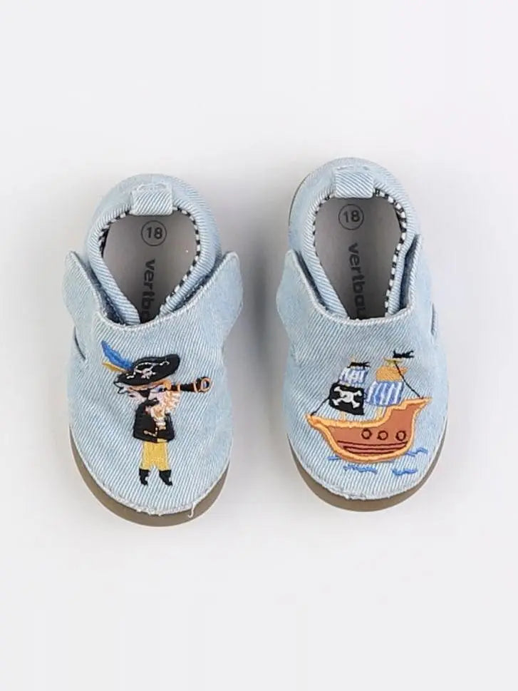 Vertbaudet - chaussons bleu - pointure 18