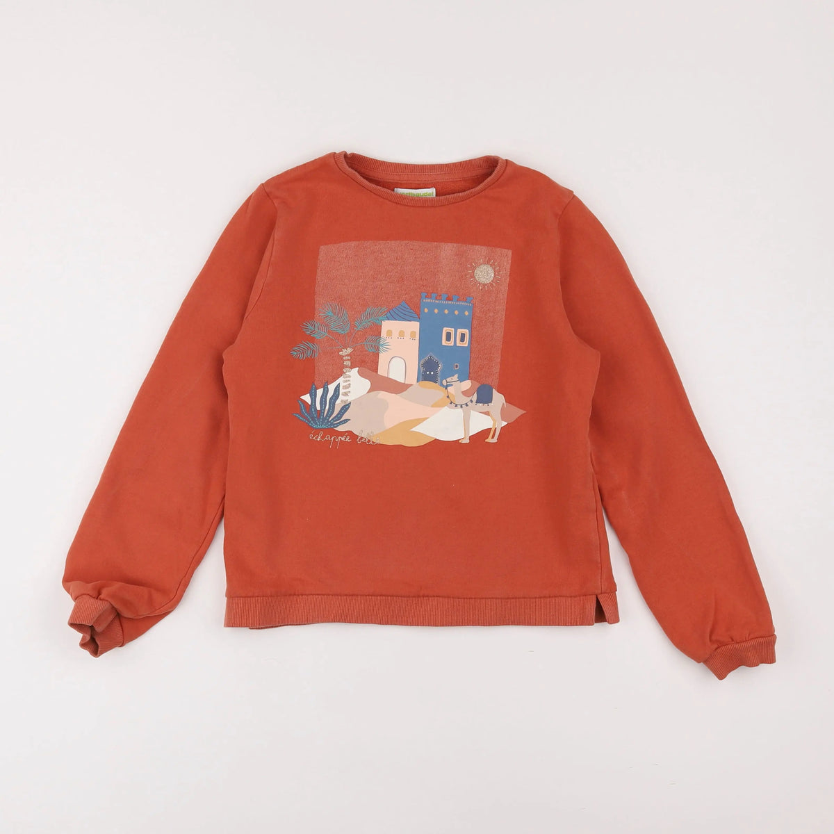 Vertbaudet - sweat orange - 10 ans