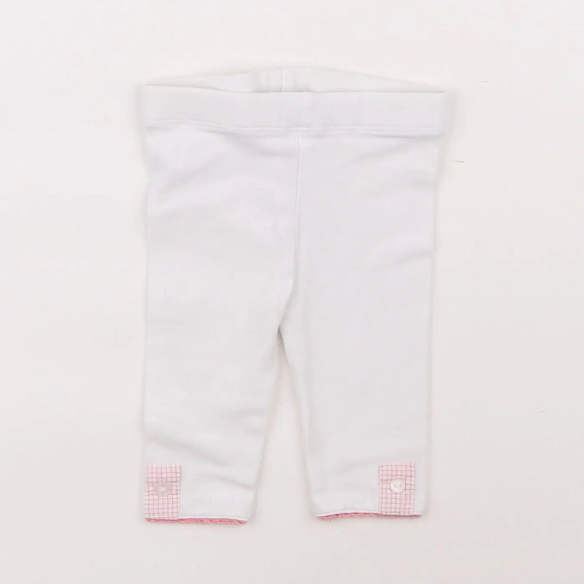 Vertbaudet - legging blanc, rose - 3 mois