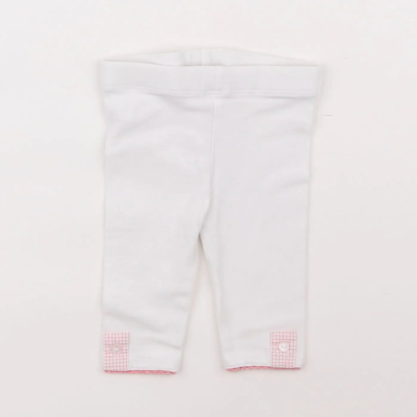 Vertbaudet - legging blanc, rose - 3 mois