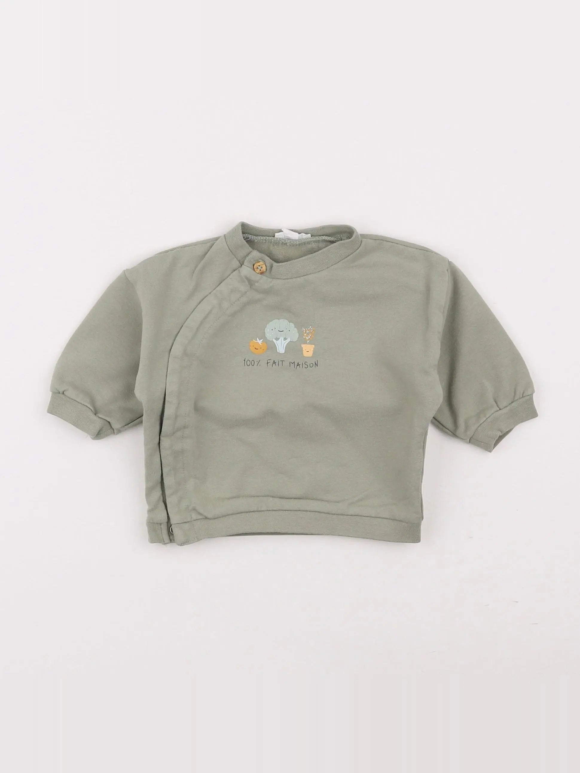 Vertbaudet - sweat vert - 3 mois