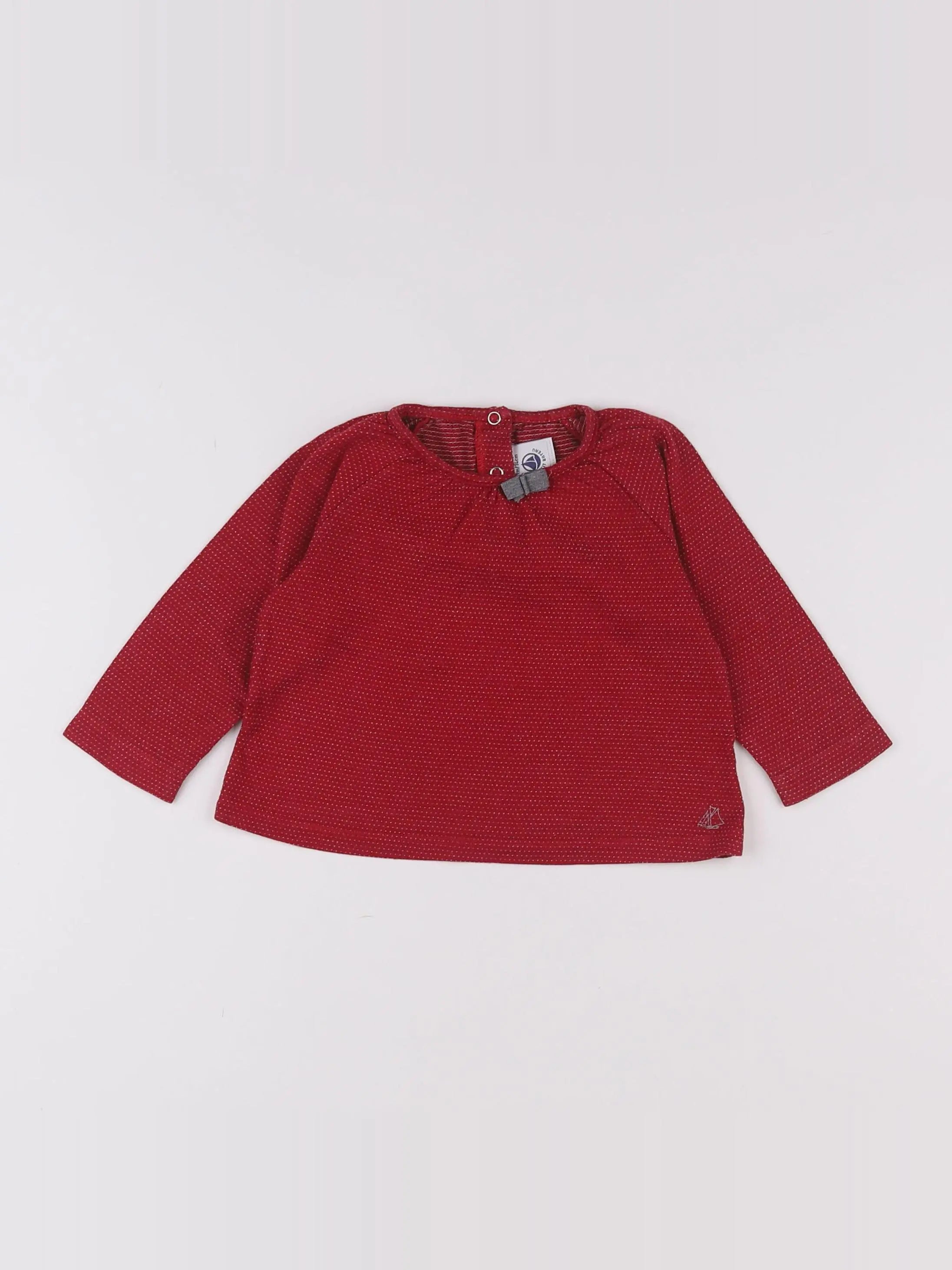 Petit Bateau - tee-shirt rouge - 12 mois