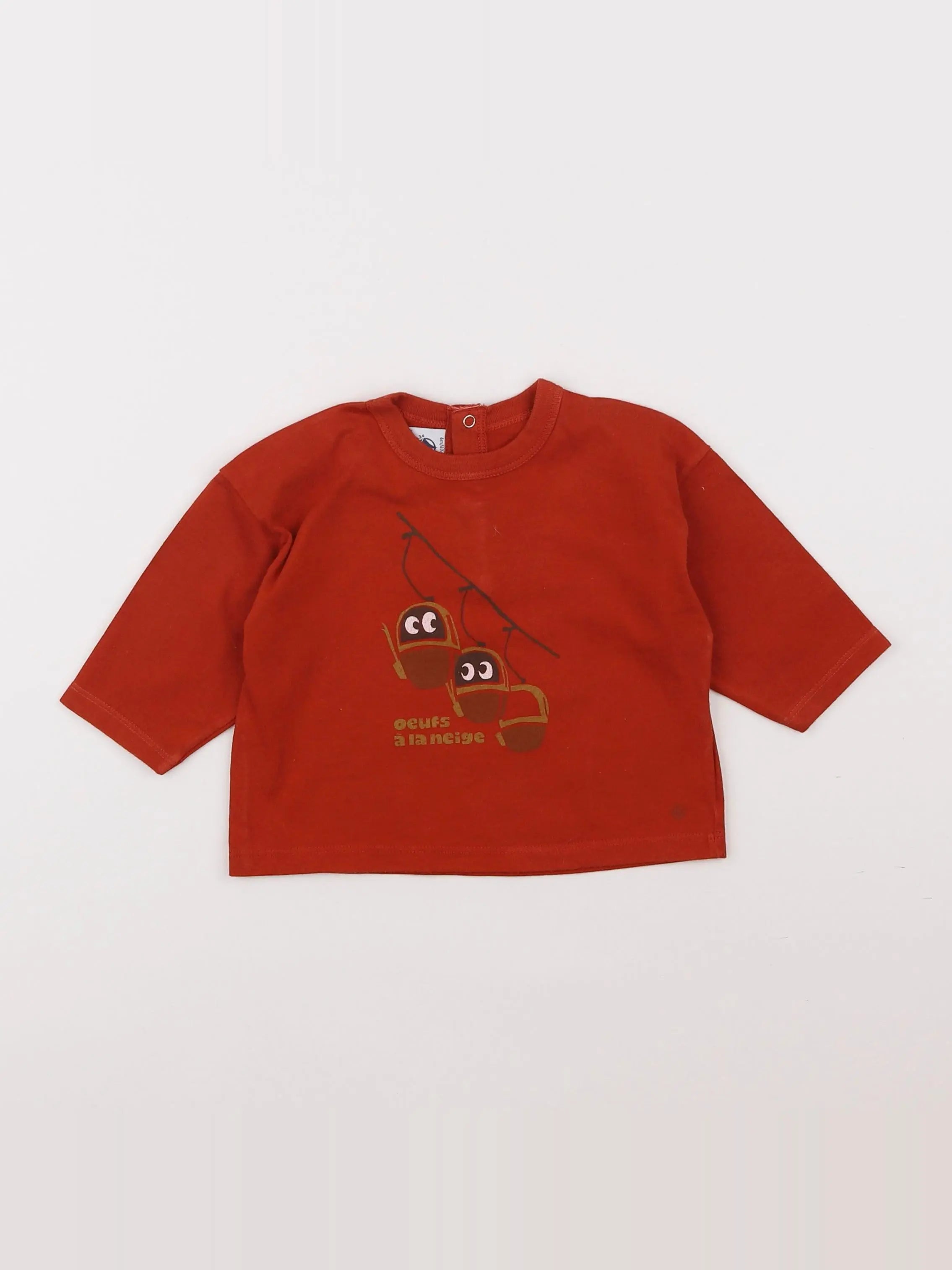 Petit Bateau - tee-shirt orange - 6 mois