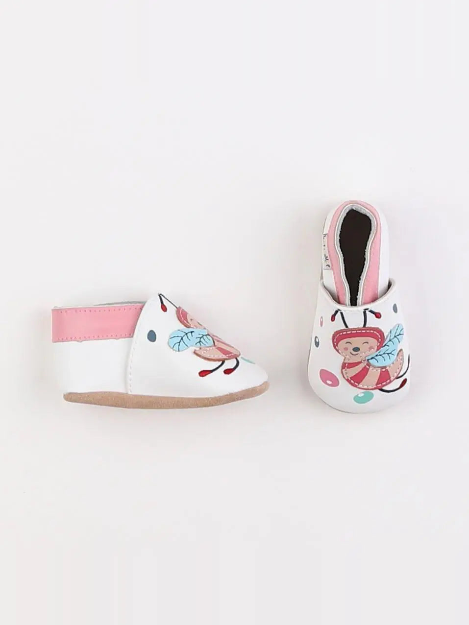 Lait et Miel - chaussons blanc, rose - pointure 16/17
