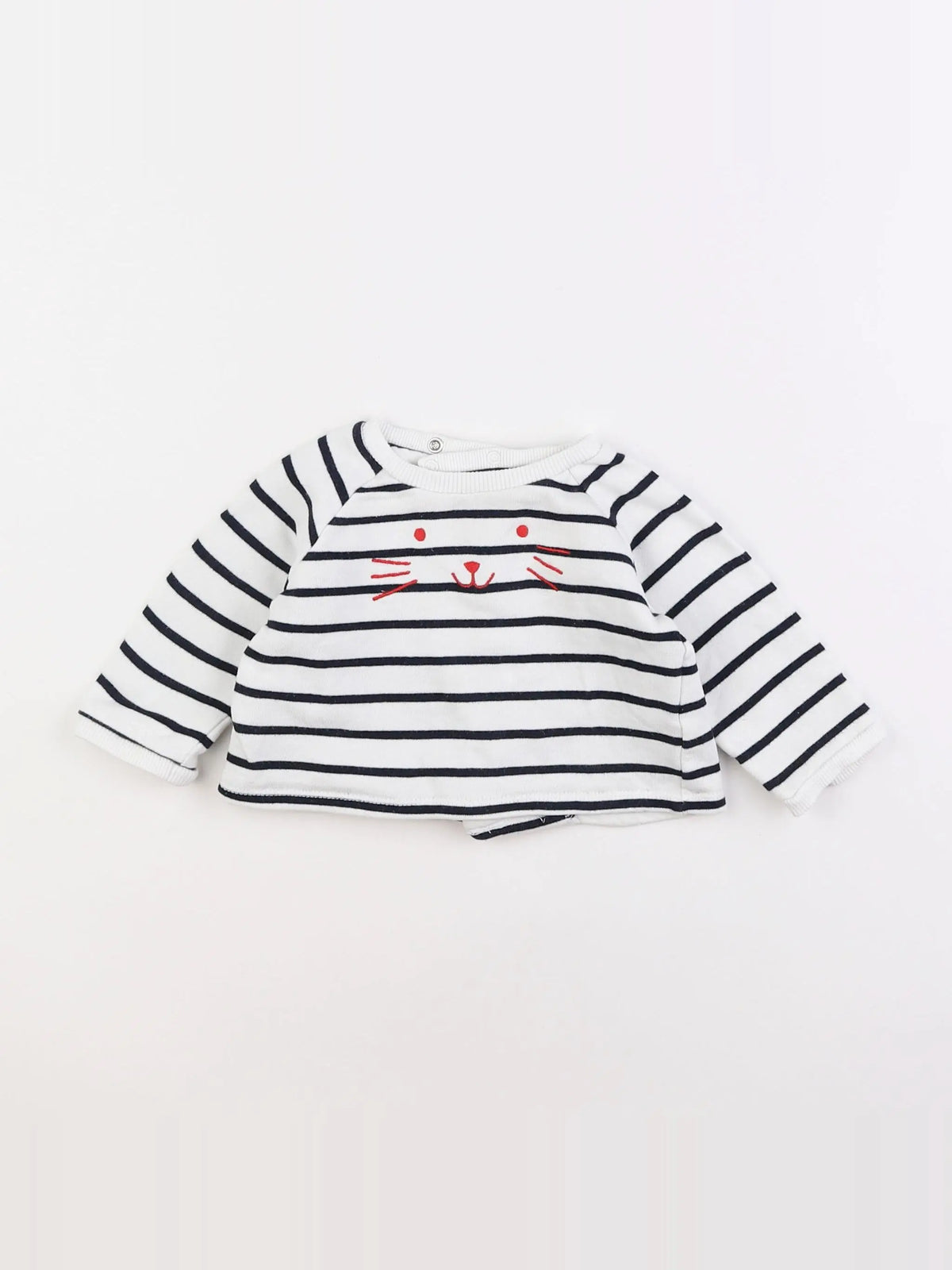 Boutchou - sweat blanc, bleu - 6 mois