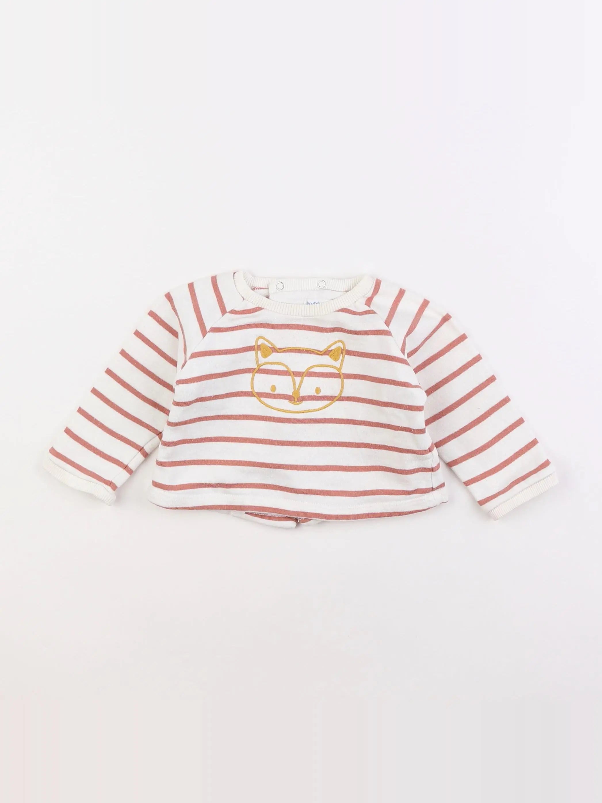 Boutchou - sweat blanc, rose - 6 mois