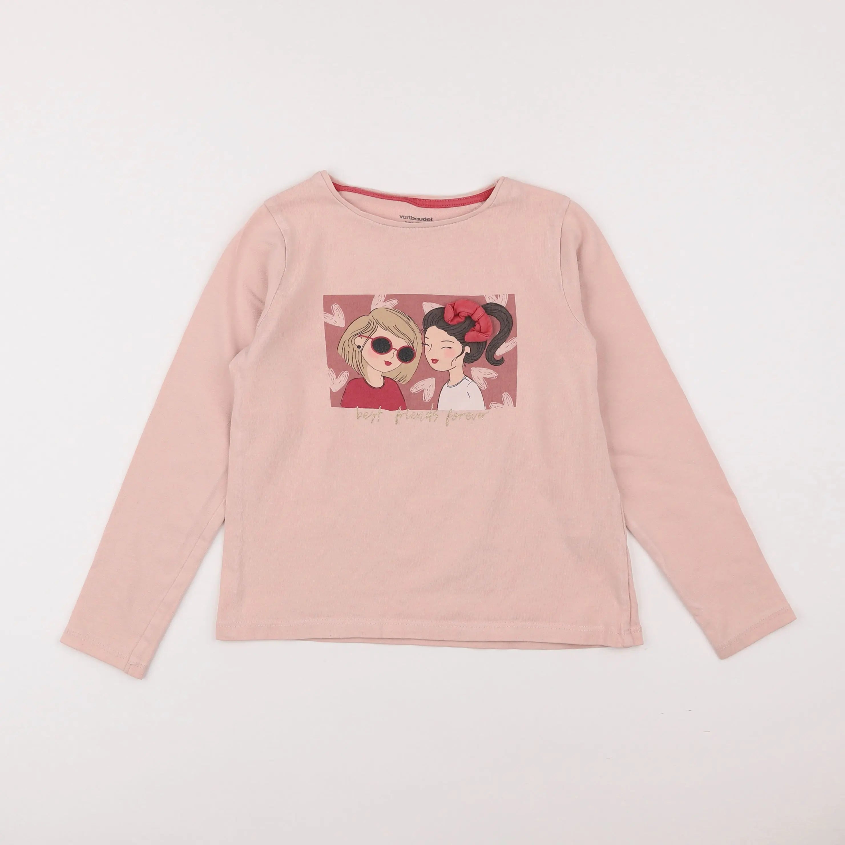 Vertbaudet - tee-shirt rose - 8 ans