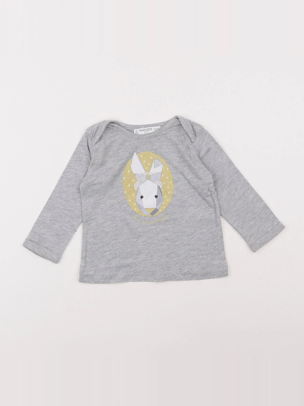 Mango - tee-shirt gris - 6/9 mois