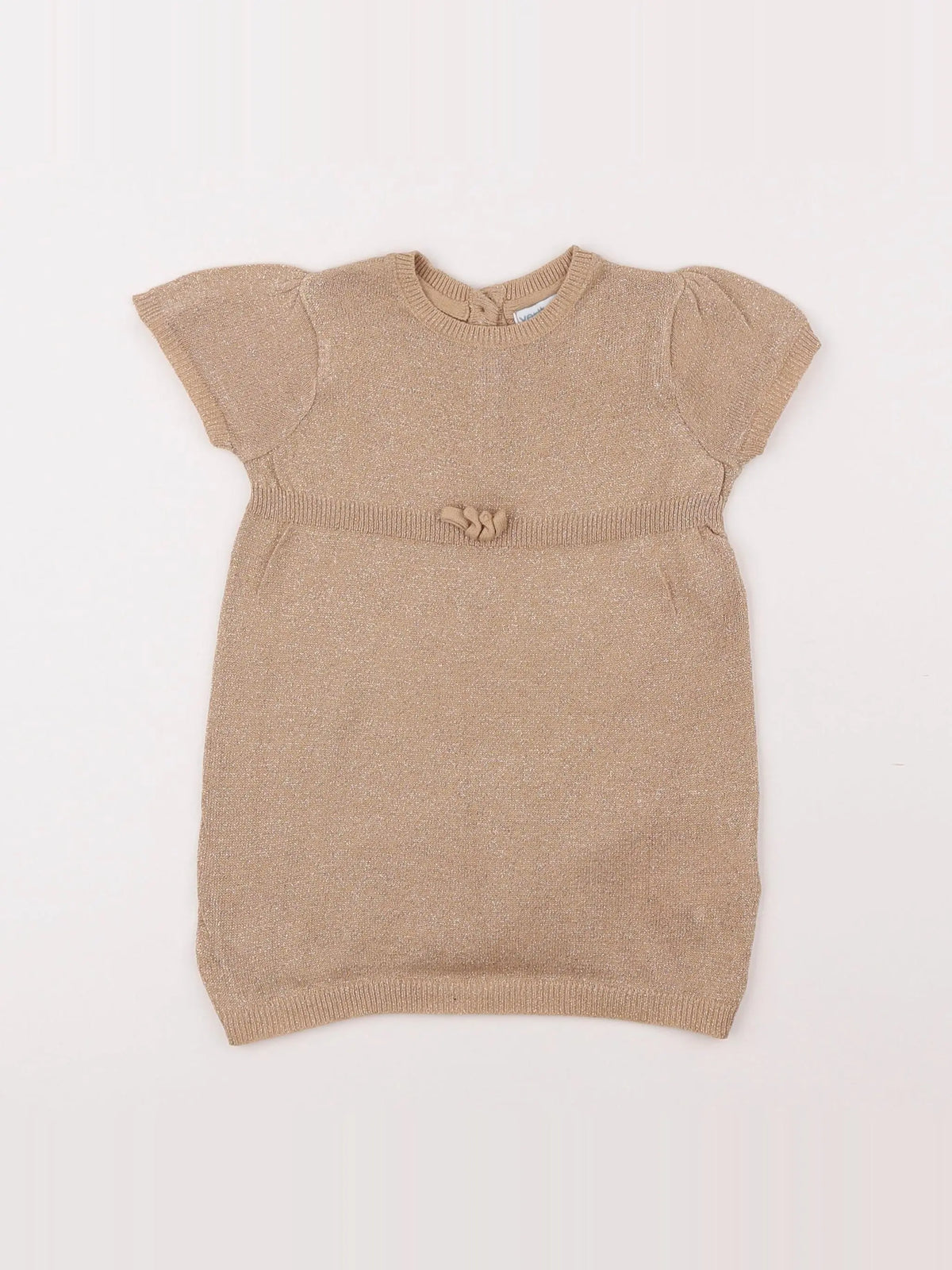 Vertbaudet - robe or, beige - 9 mois