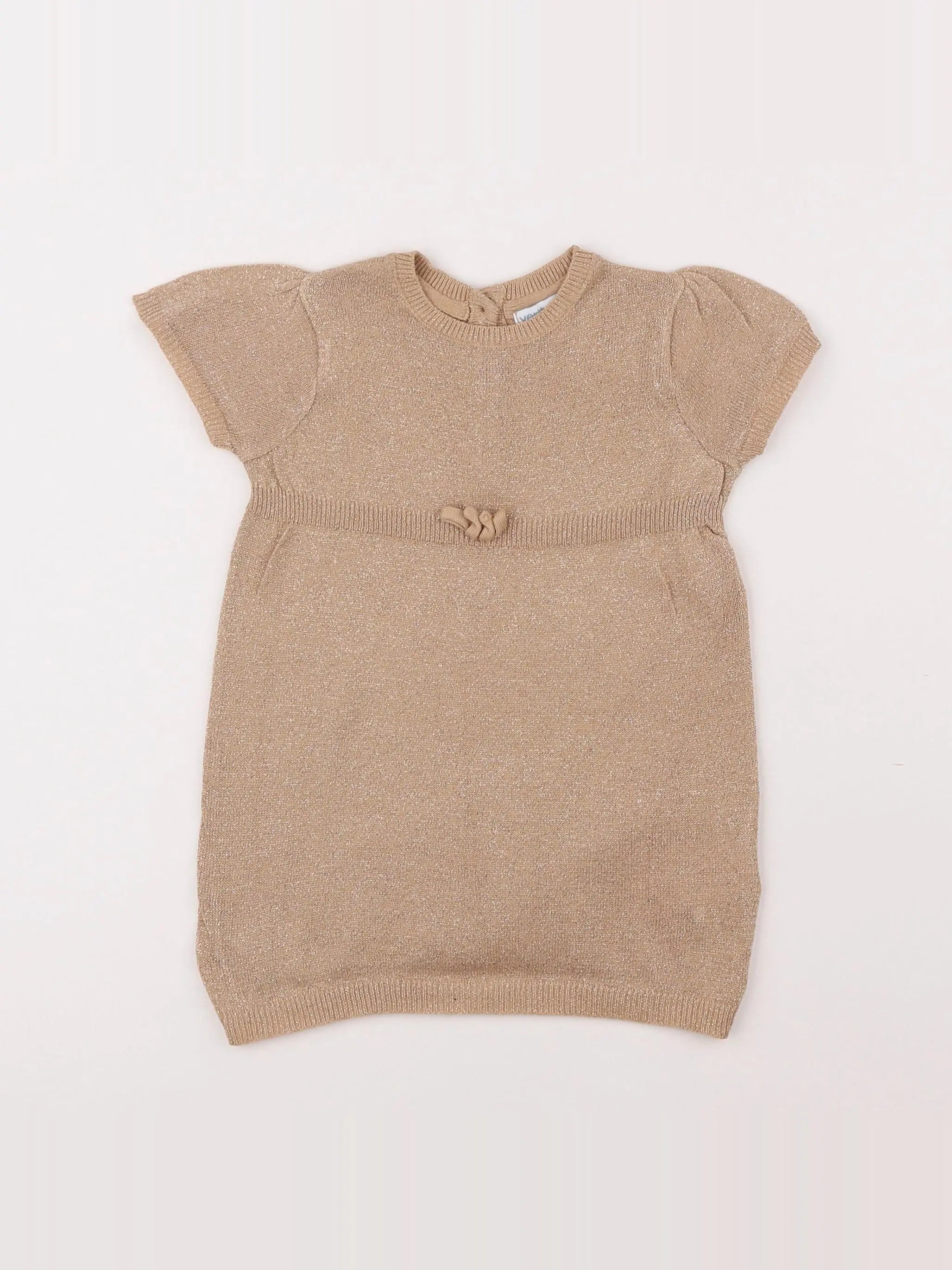 Vertbaudet - robe or, beige - 9 mois
