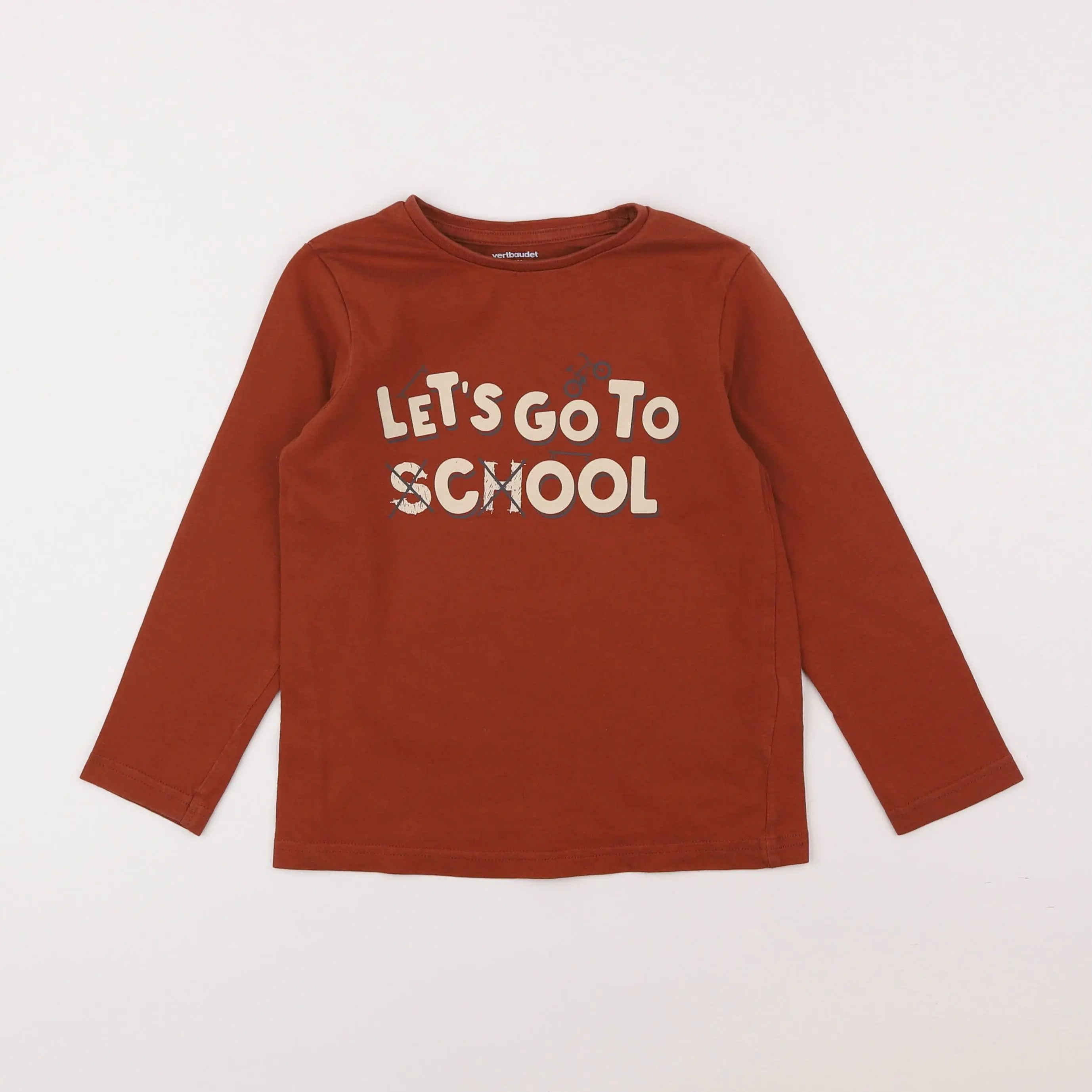 Vertbaudet - tee-shirt marron - 6 ans