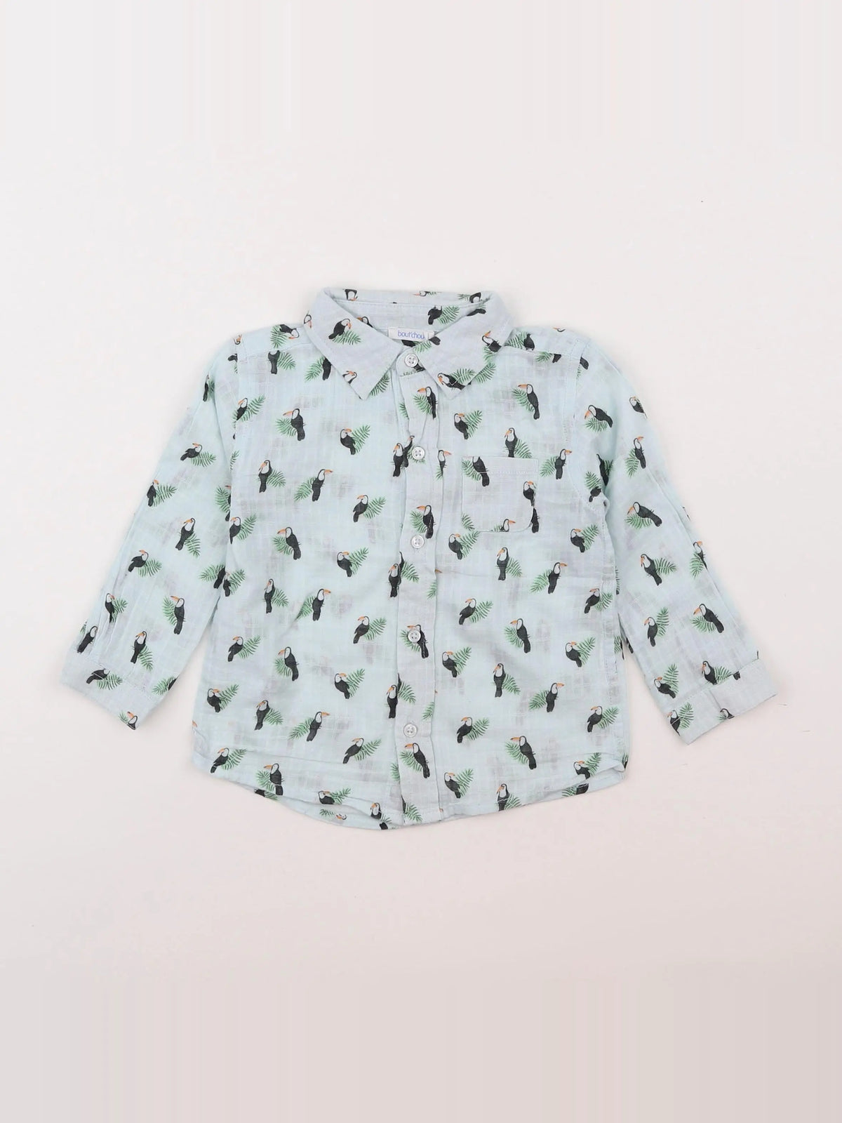 Boutchou - chemise bleu - 18 mois