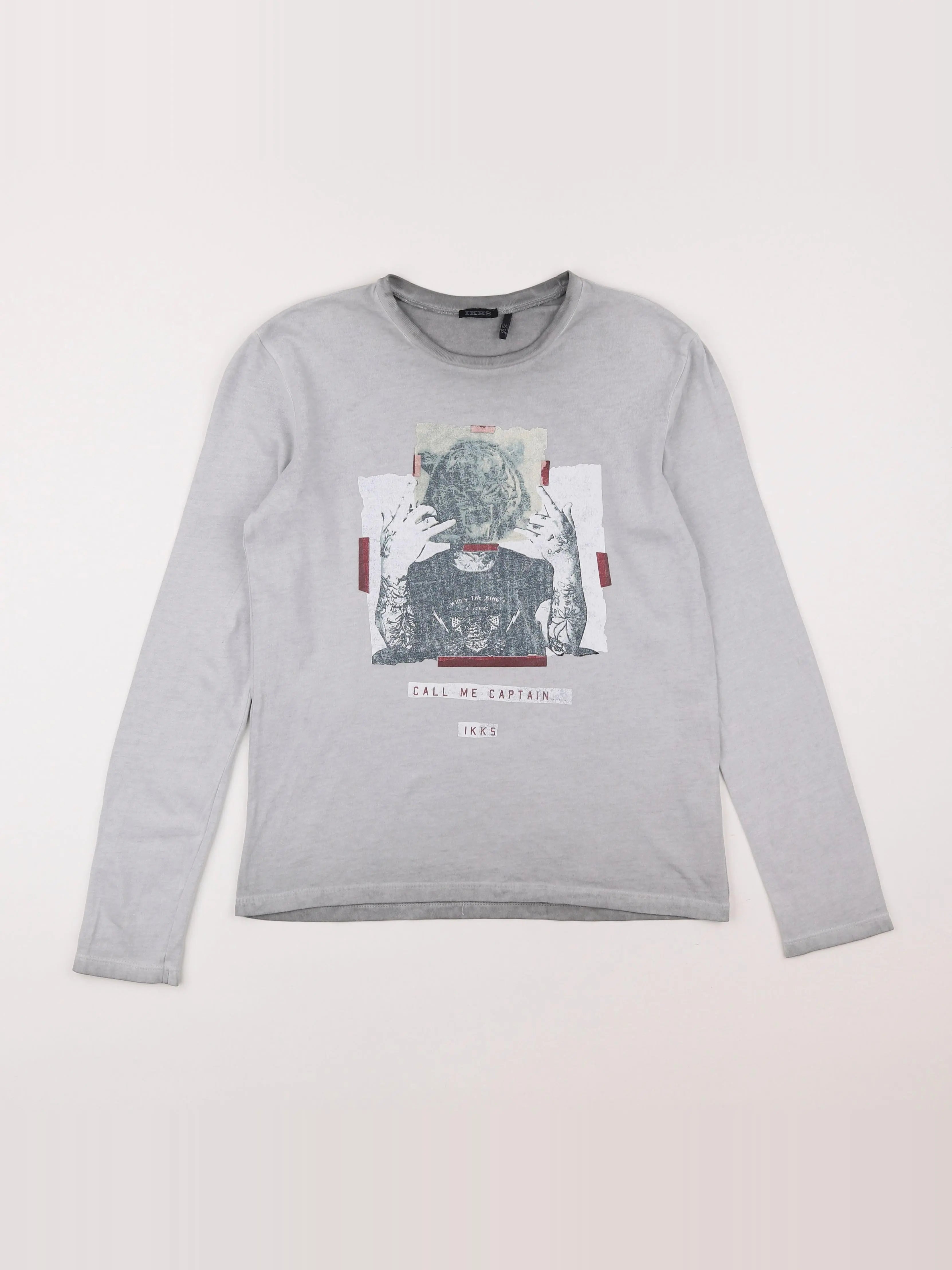 IKKS - tee-shirt gris - 12 ans