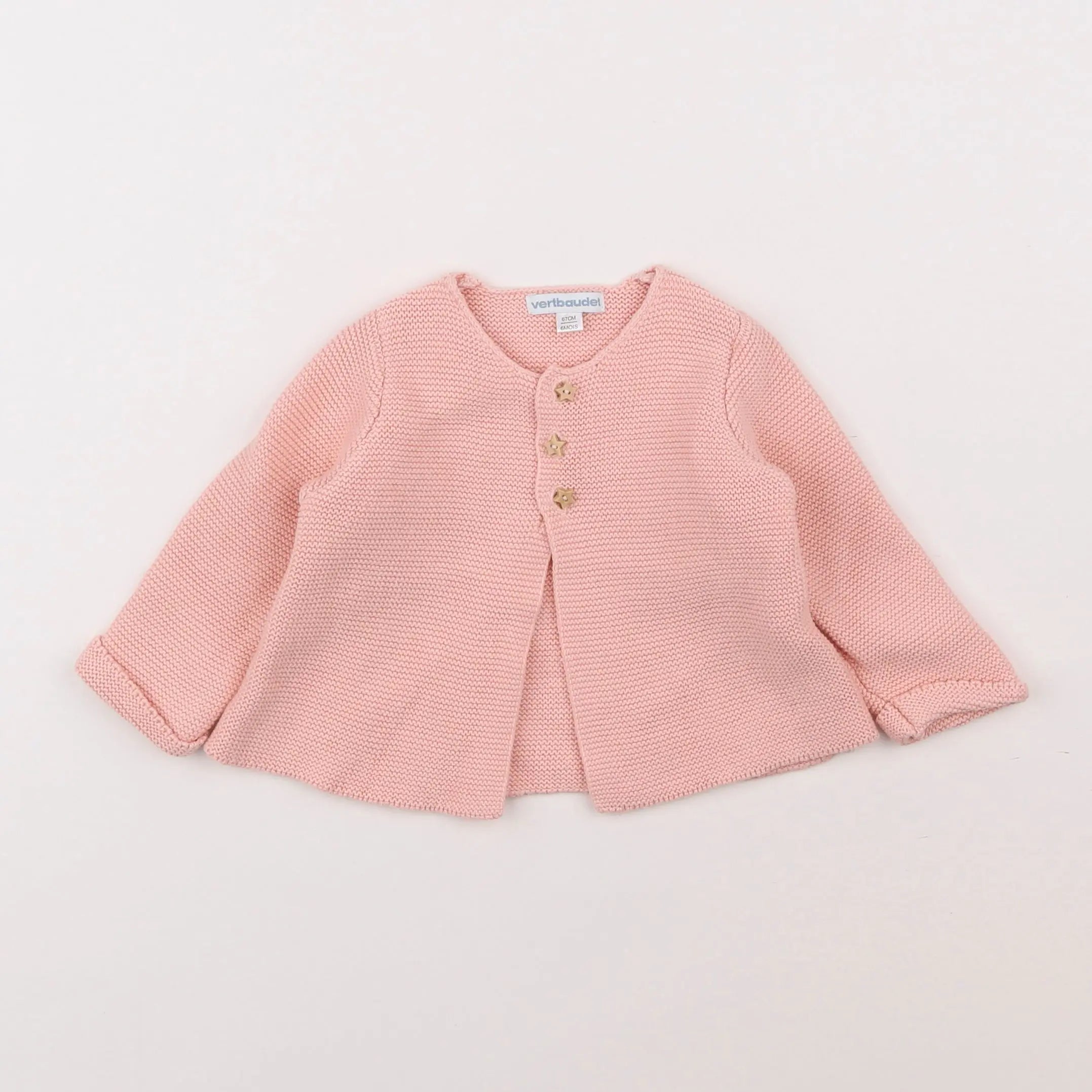 Vertbaudet - gilet rose - 6 mois