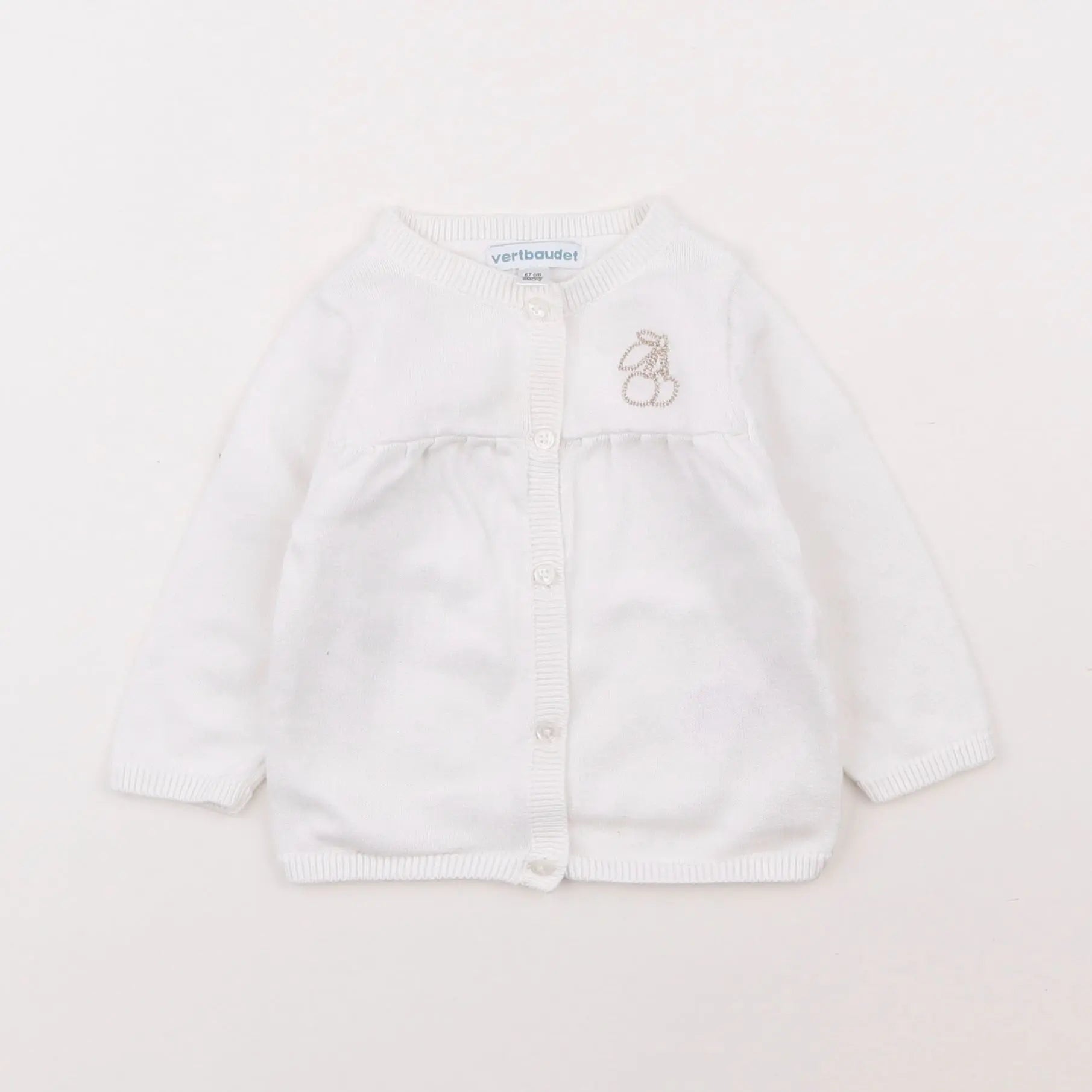 Vertbaudet - gilet blanc - 6 mois