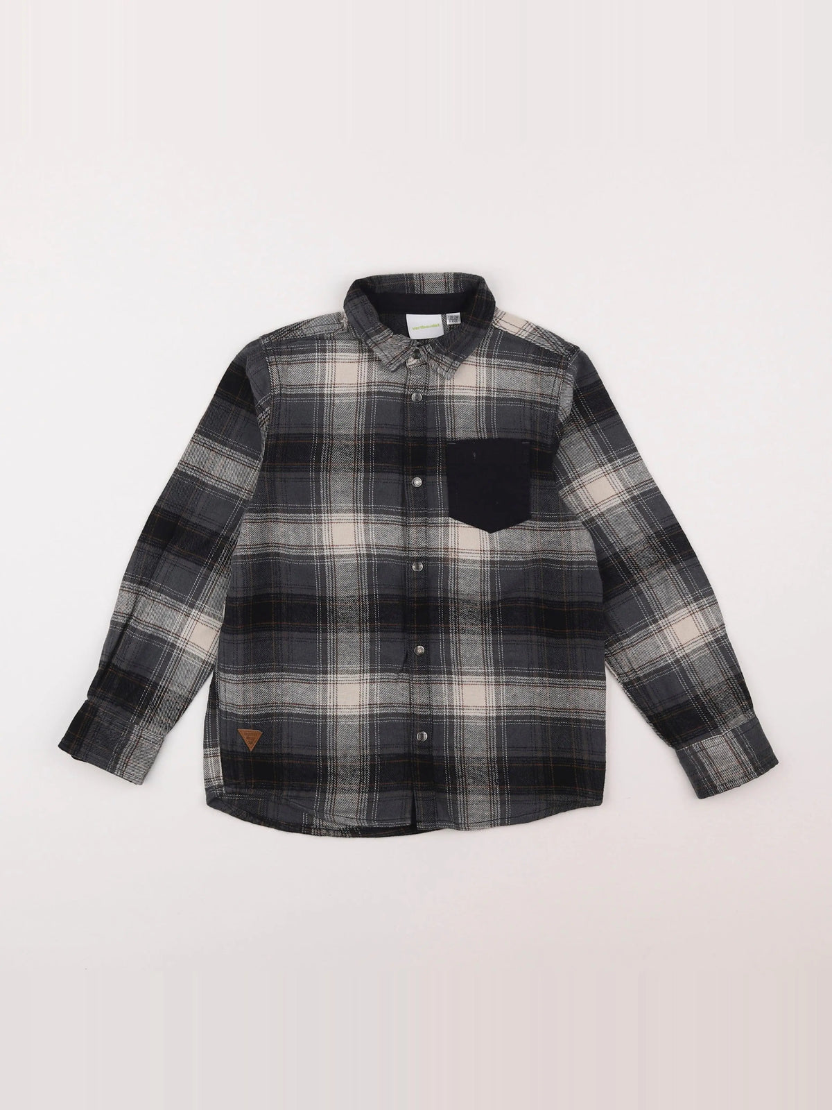 Vertbaudet - chemise gris - 8 ans