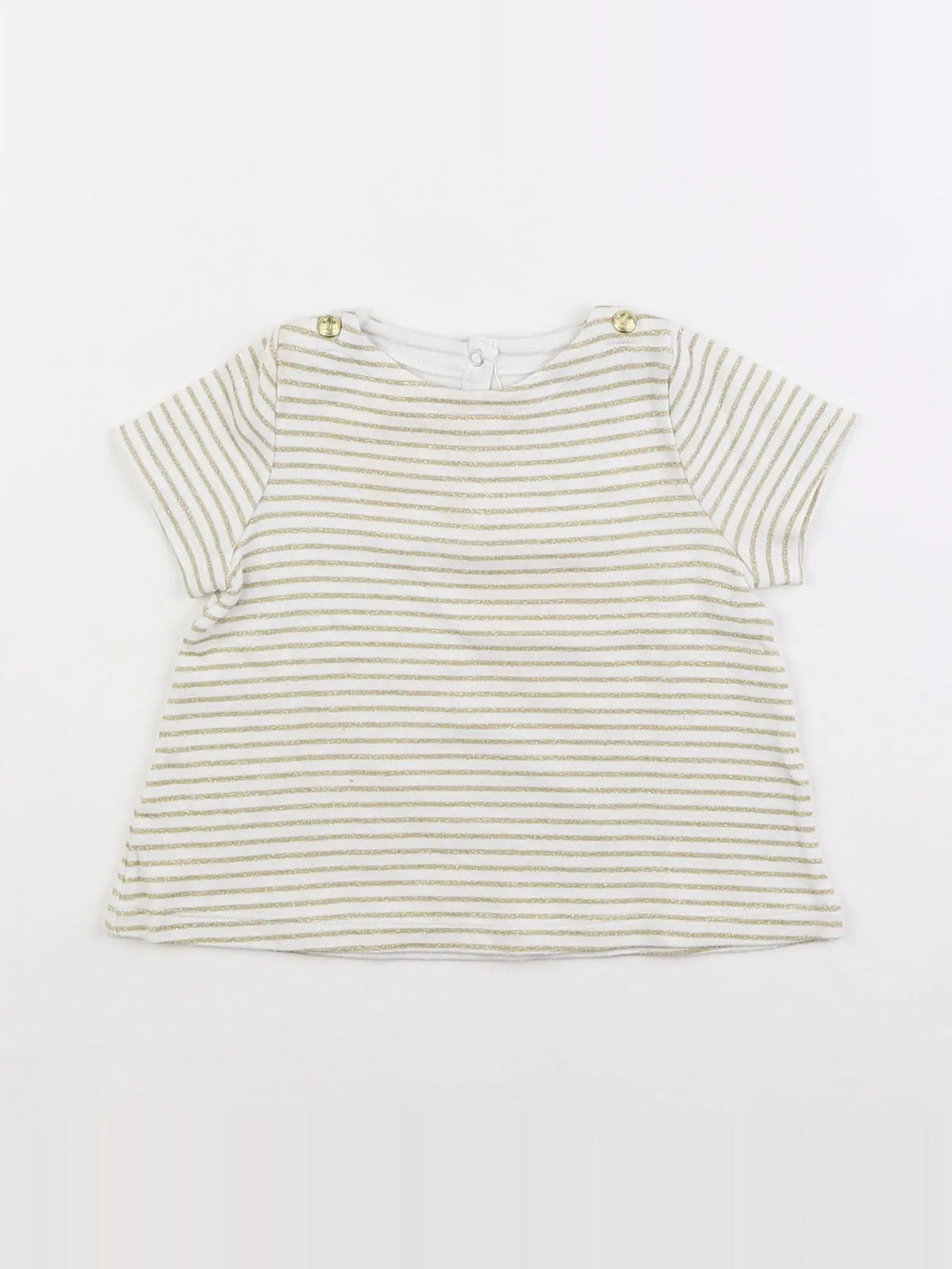Petit Bateau - tee-shirt blanc, or - 6 mois