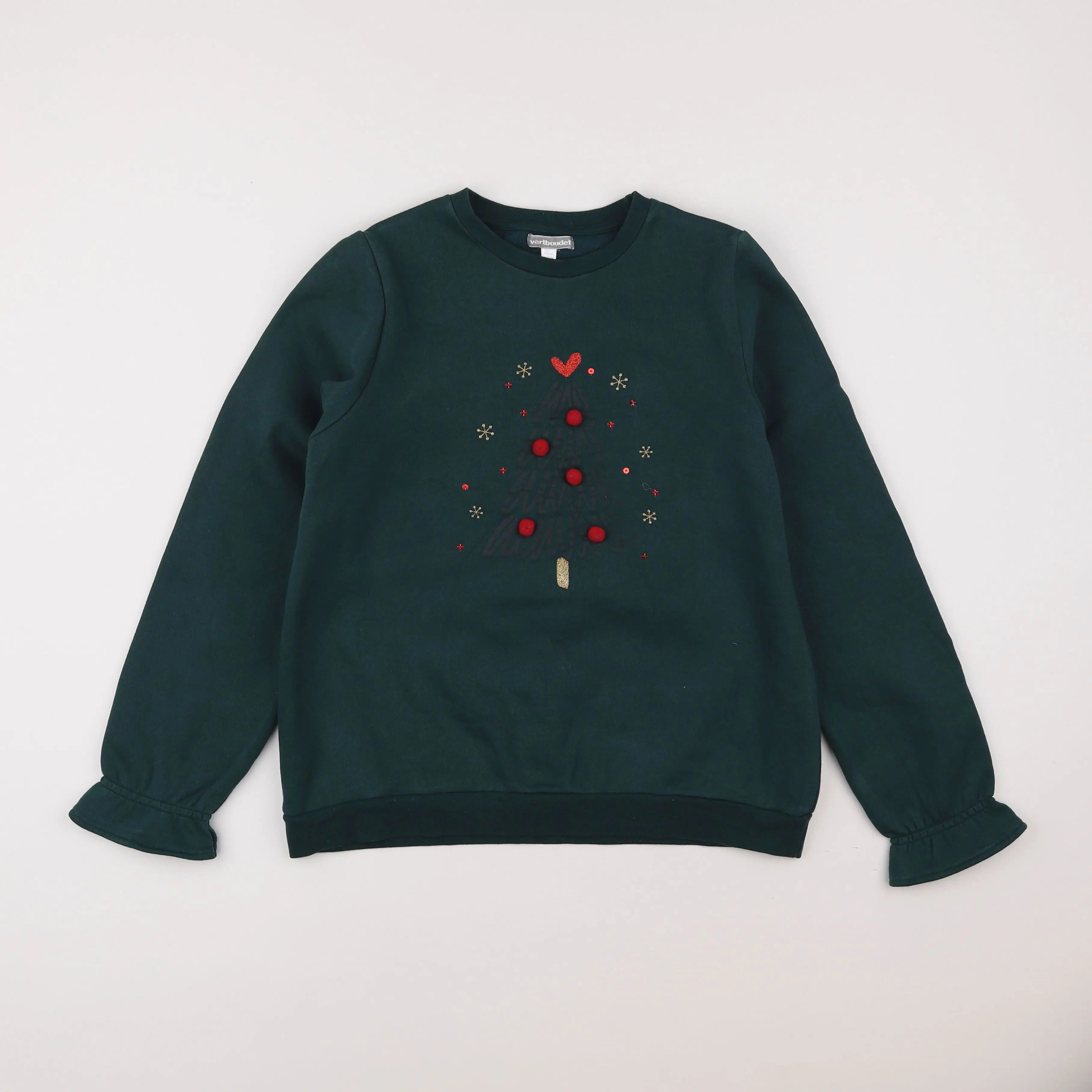 Vertbaudet - sweat vert - 14 ans