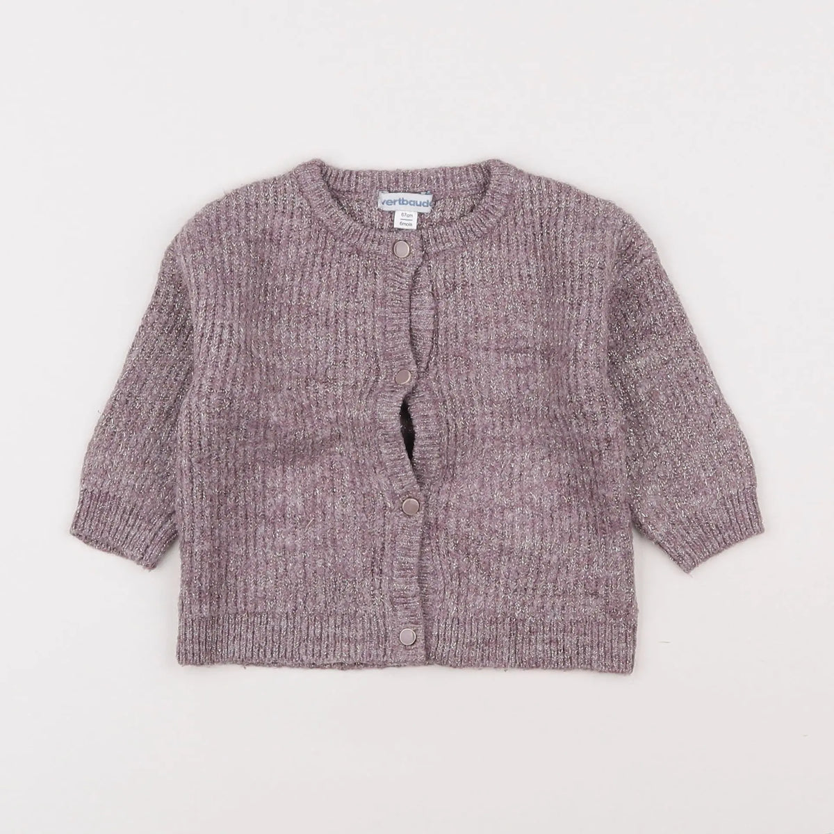 Vertbaudet - gilet violet - 6 mois