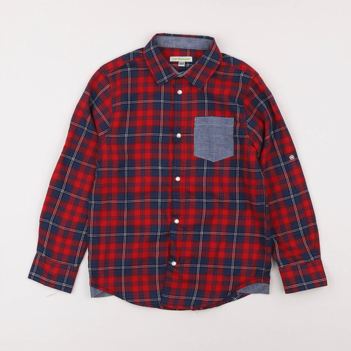 Vertbaudet - chemise rouge - 8 ans
