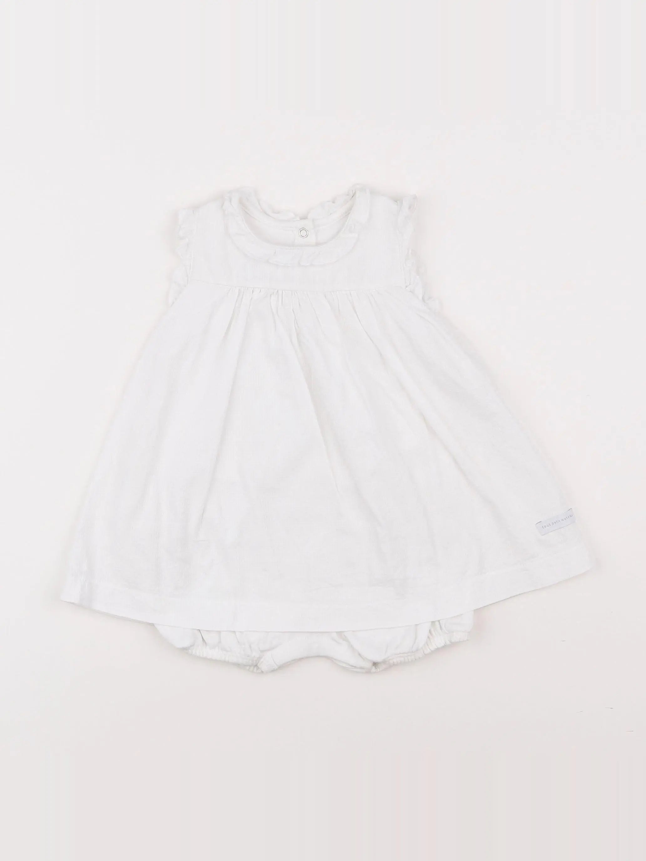 Petit Bateau - robe blanc - 6 mois