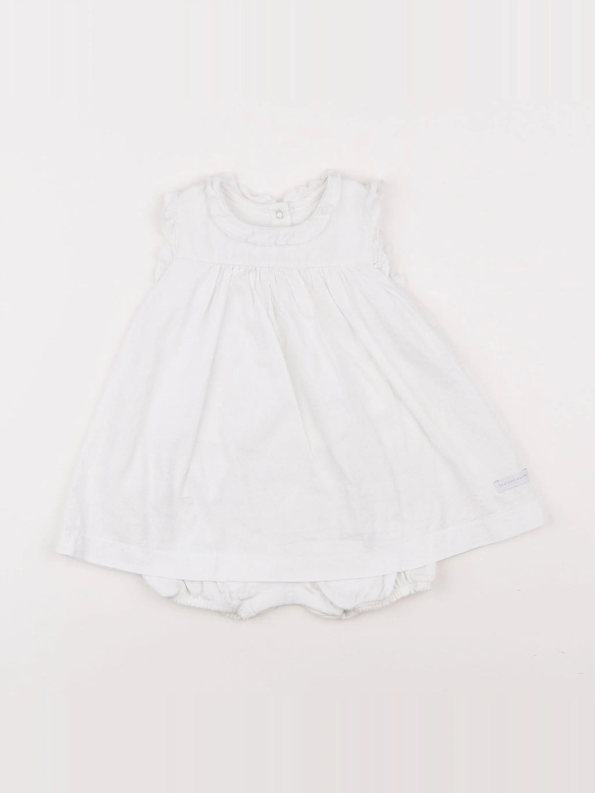Petit Bateau - robe blanc - 6 mois
