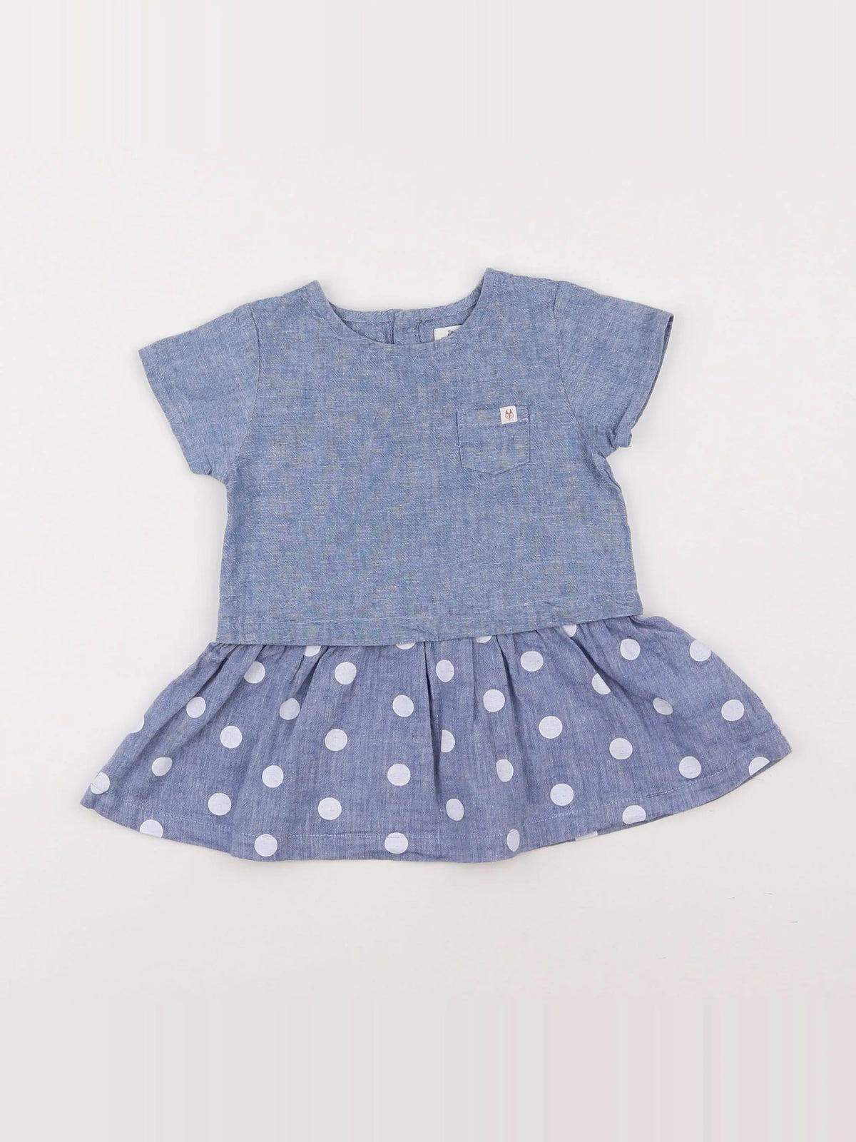Zara - robe bleu - 6/9 mois