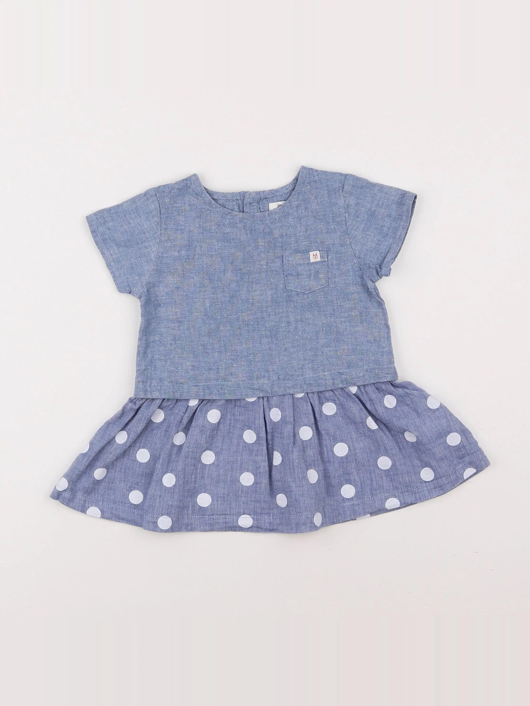 Zara - robe bleu - 6/9 mois