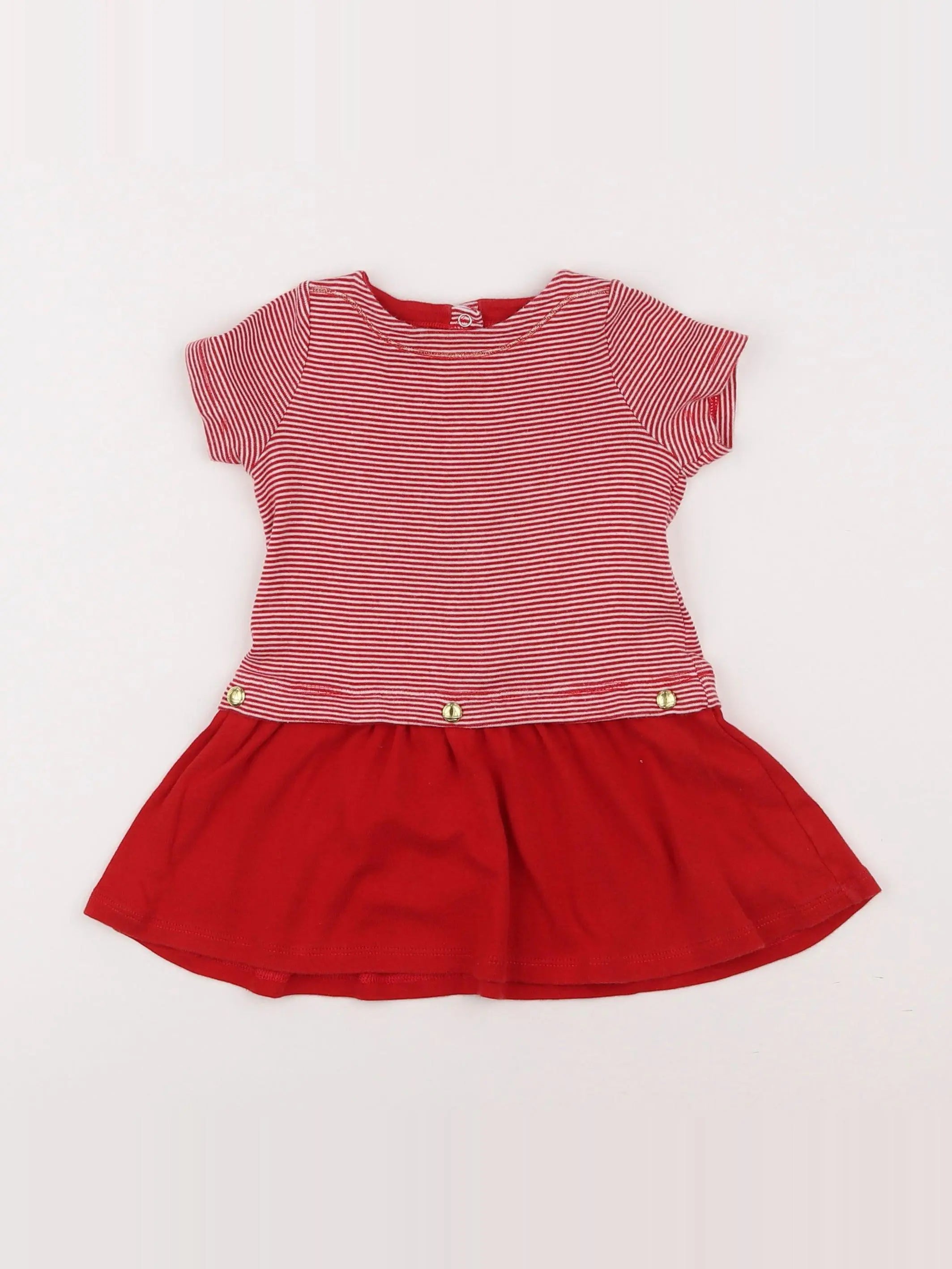 Petit Bateau - robe rouge - 12 mois
