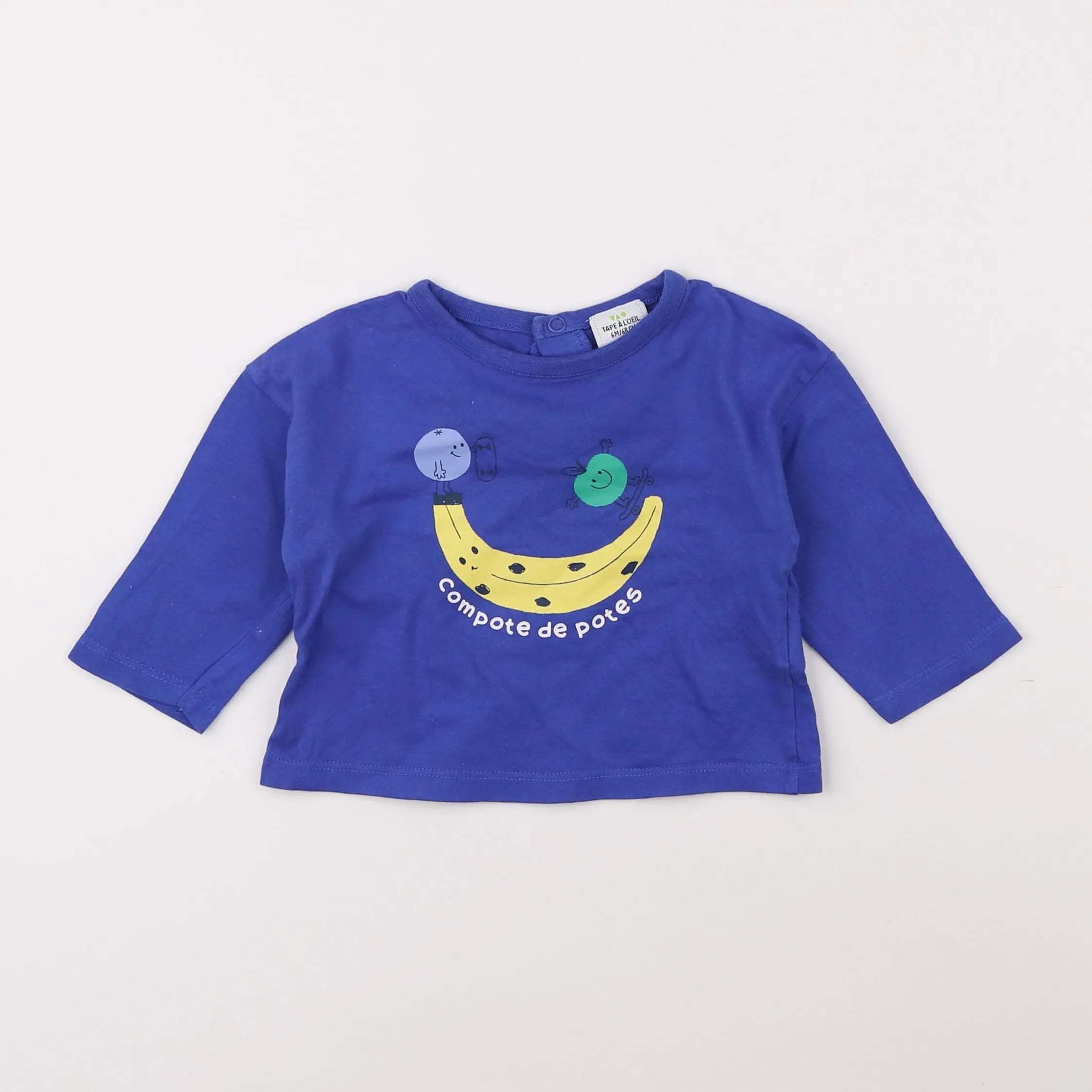 Tape à l'oeil - tee-shirt bleu - 6 mois