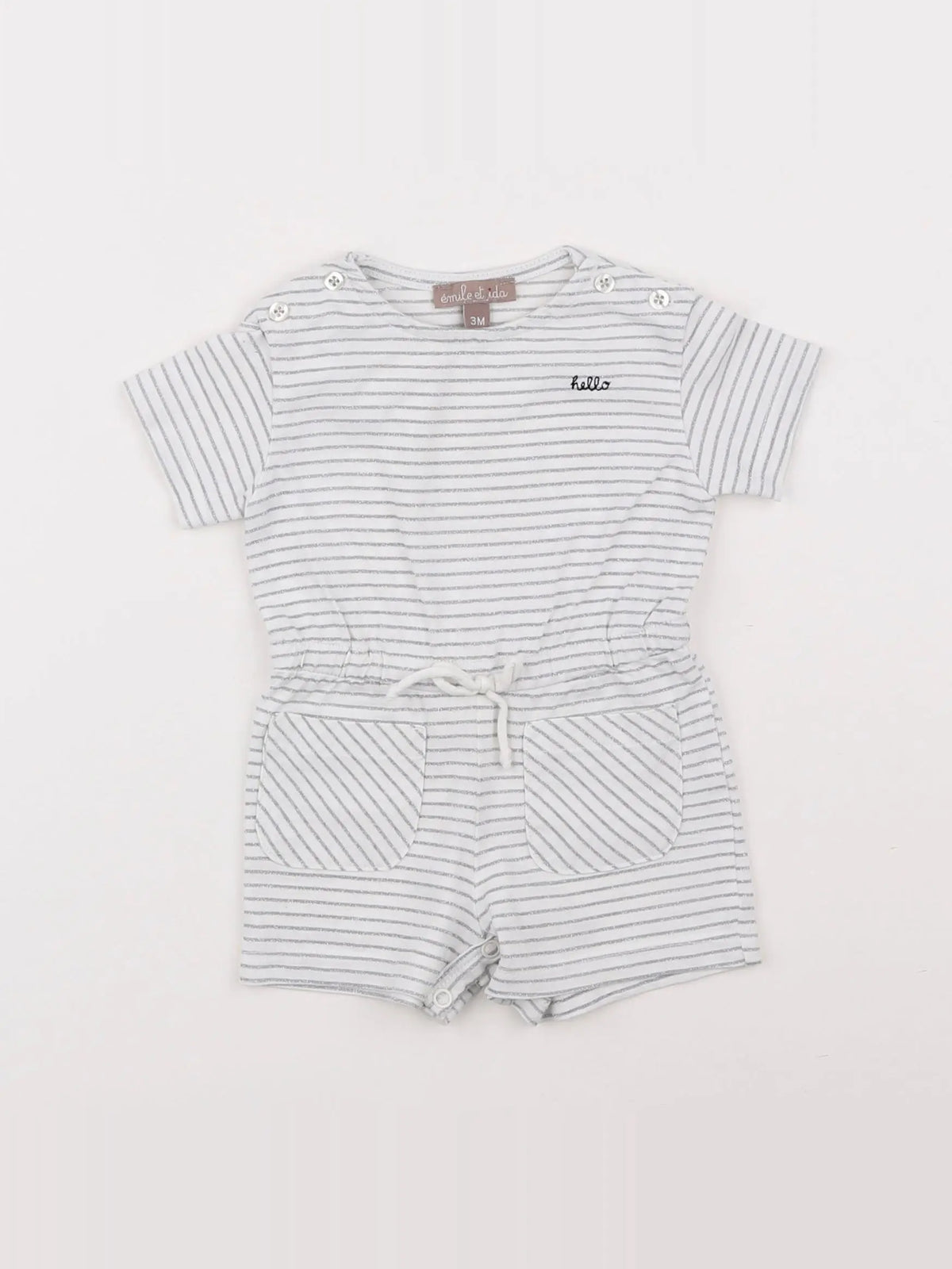 Emile et Ida - combinaison blanc - 3 mois