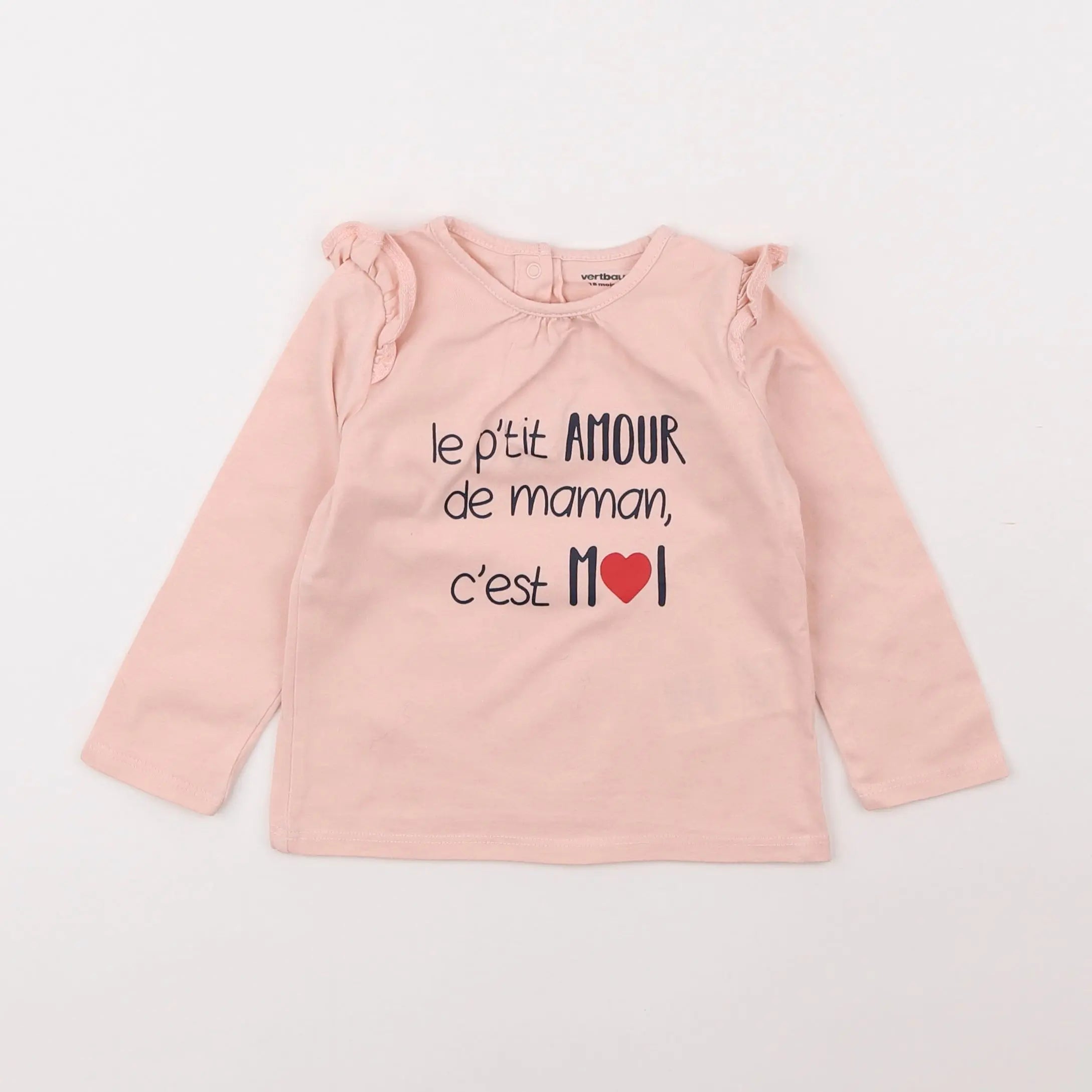 Vertbaudet - tee-shirt rose - 18 mois
