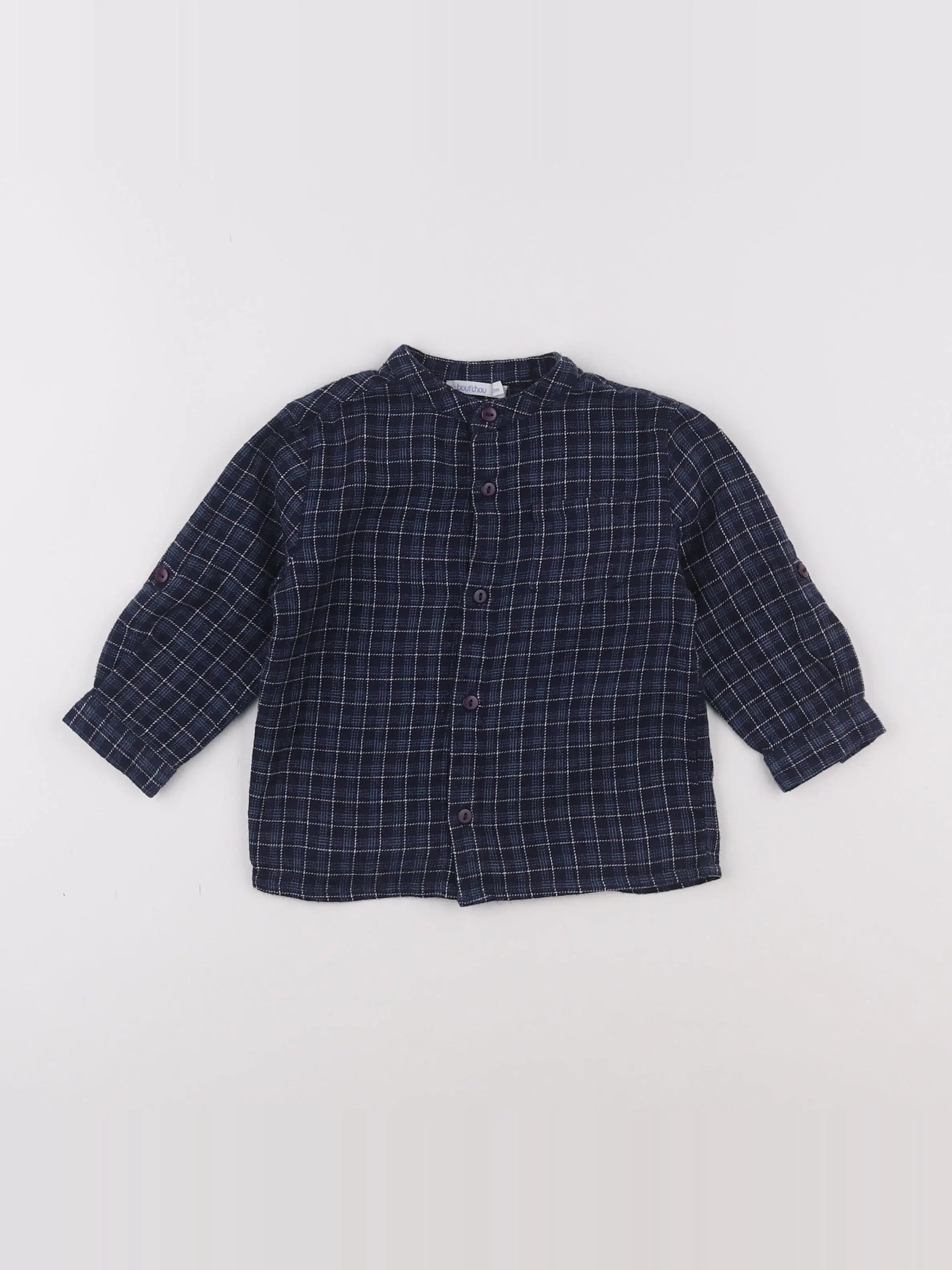Boutchou - chemise bleu - 12 mois