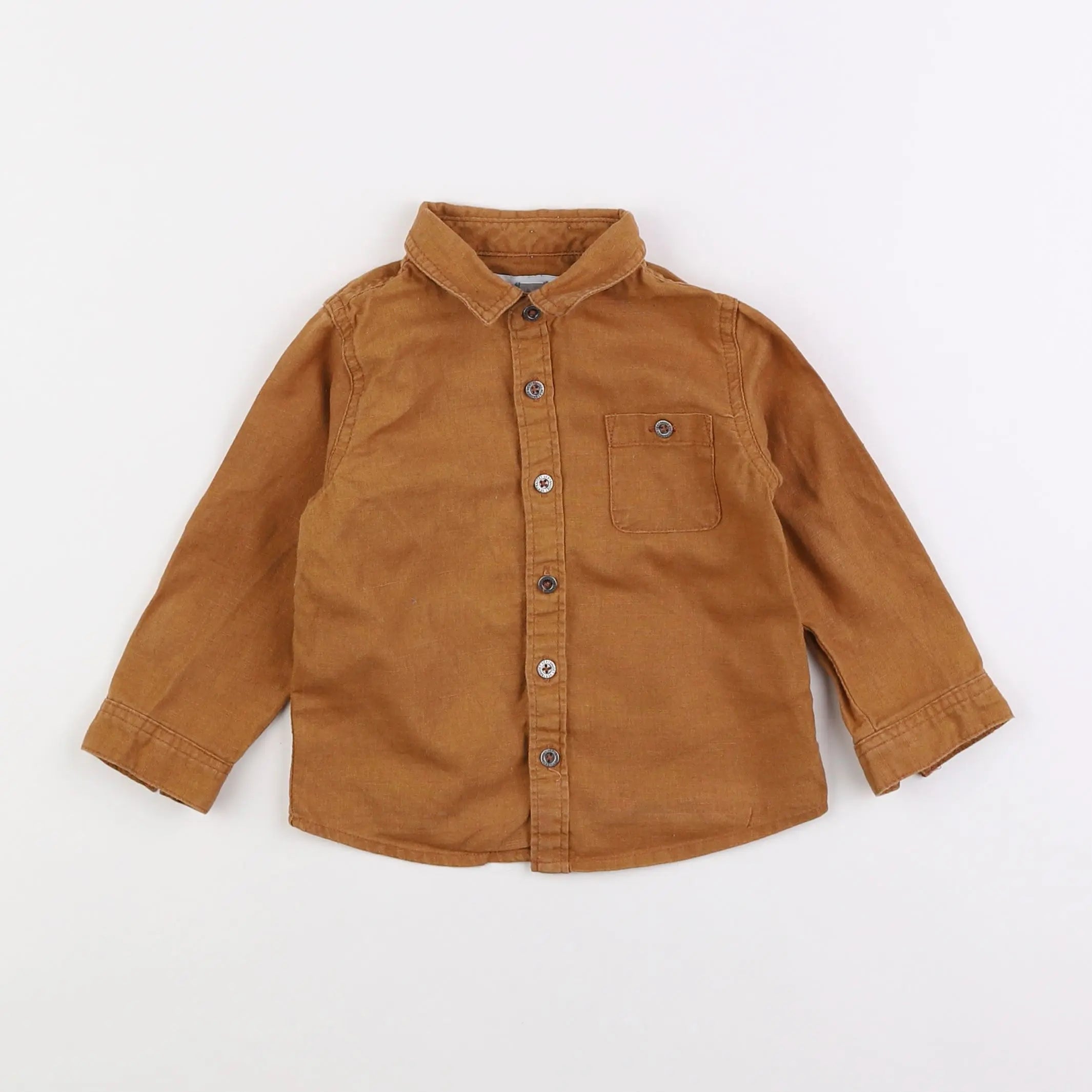 Vertbaudet - chemise marron - 18 mois