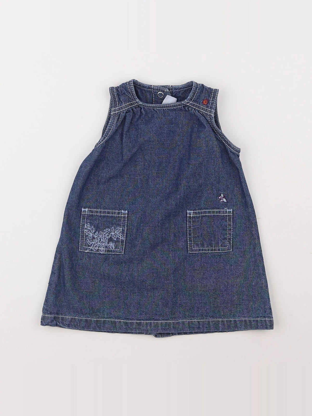 Petit Bateau - robe bleu - 6 mois