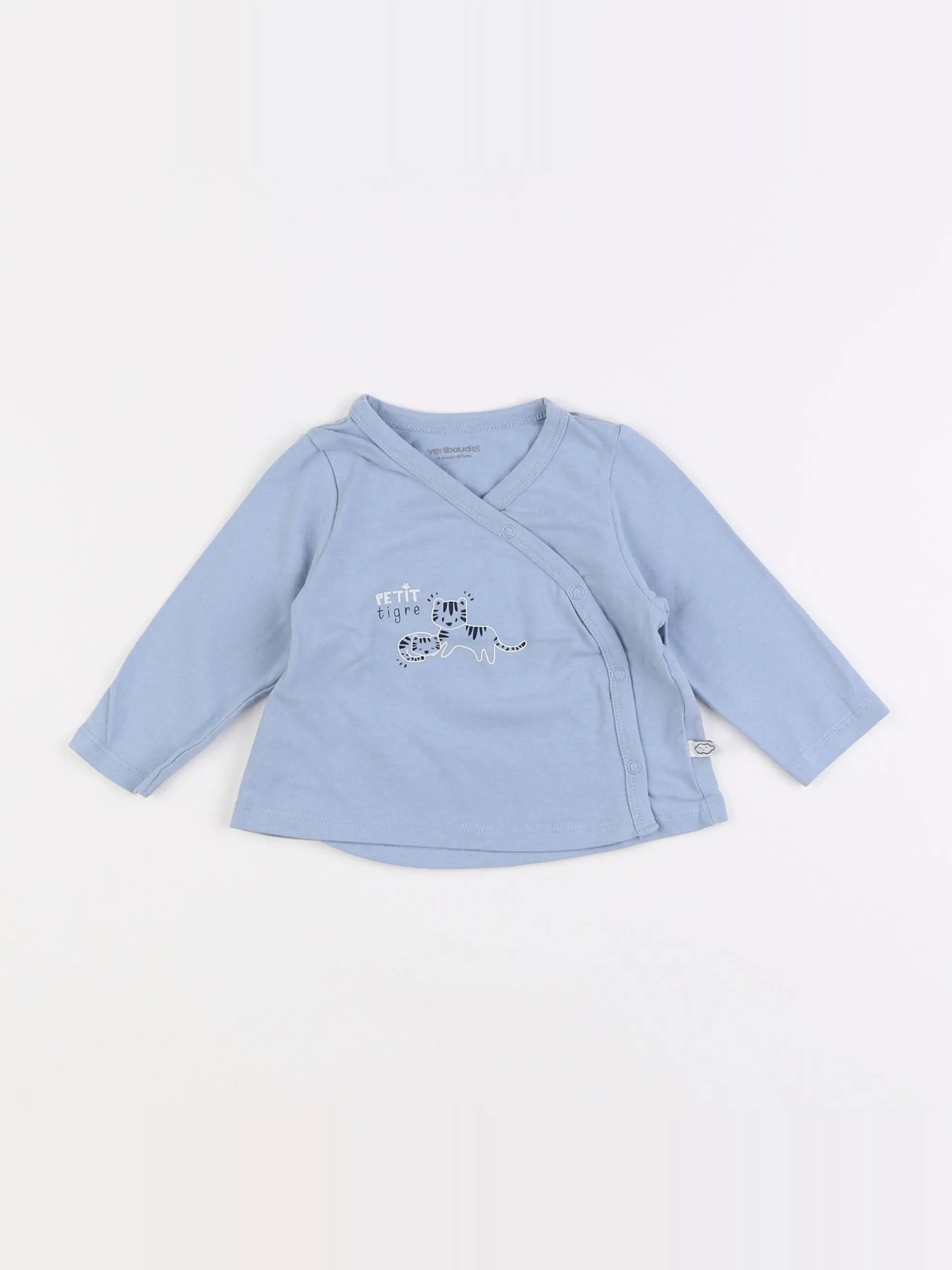 Vertbaudet - tee-shirt bleu - 6 mois