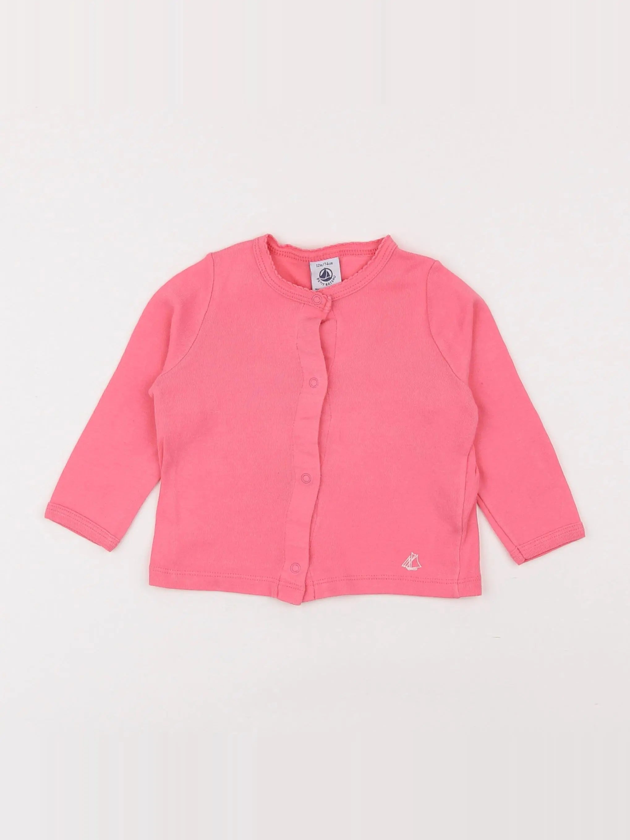 Petit Bateau - tee-shirt rose - 12 mois