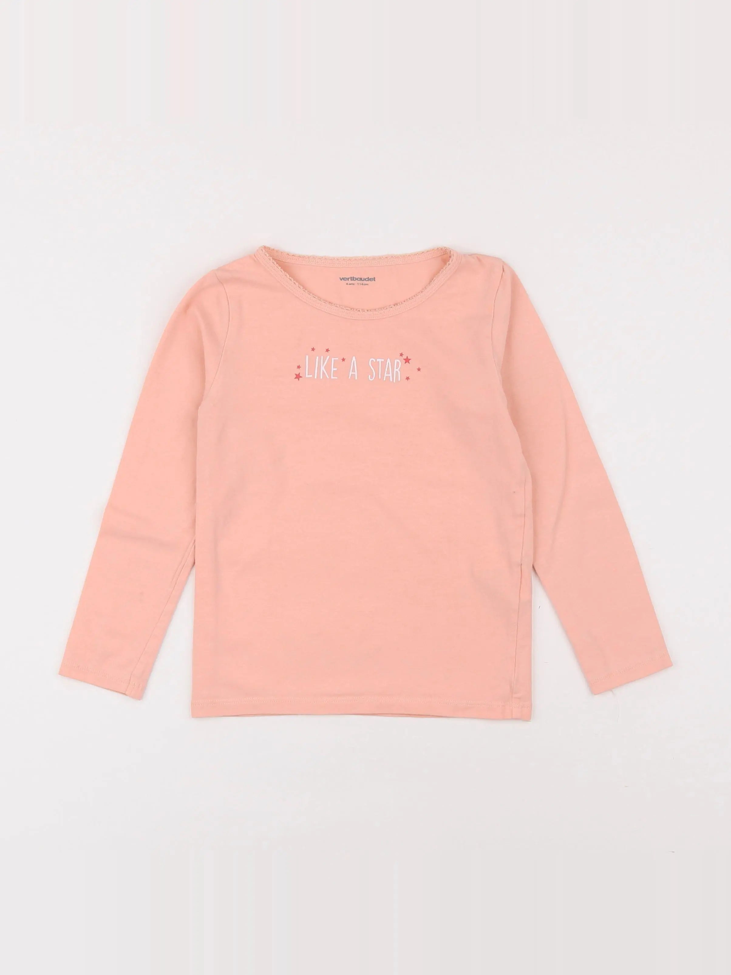 Vertbaudet - maillot de corps rose - 6 mois