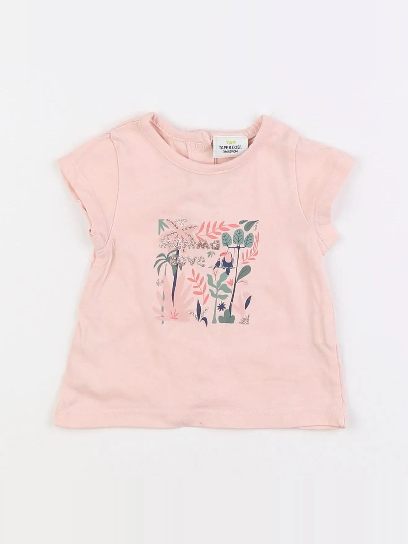 Tape à l'oeil - tee-shirt rose - 3 mois
