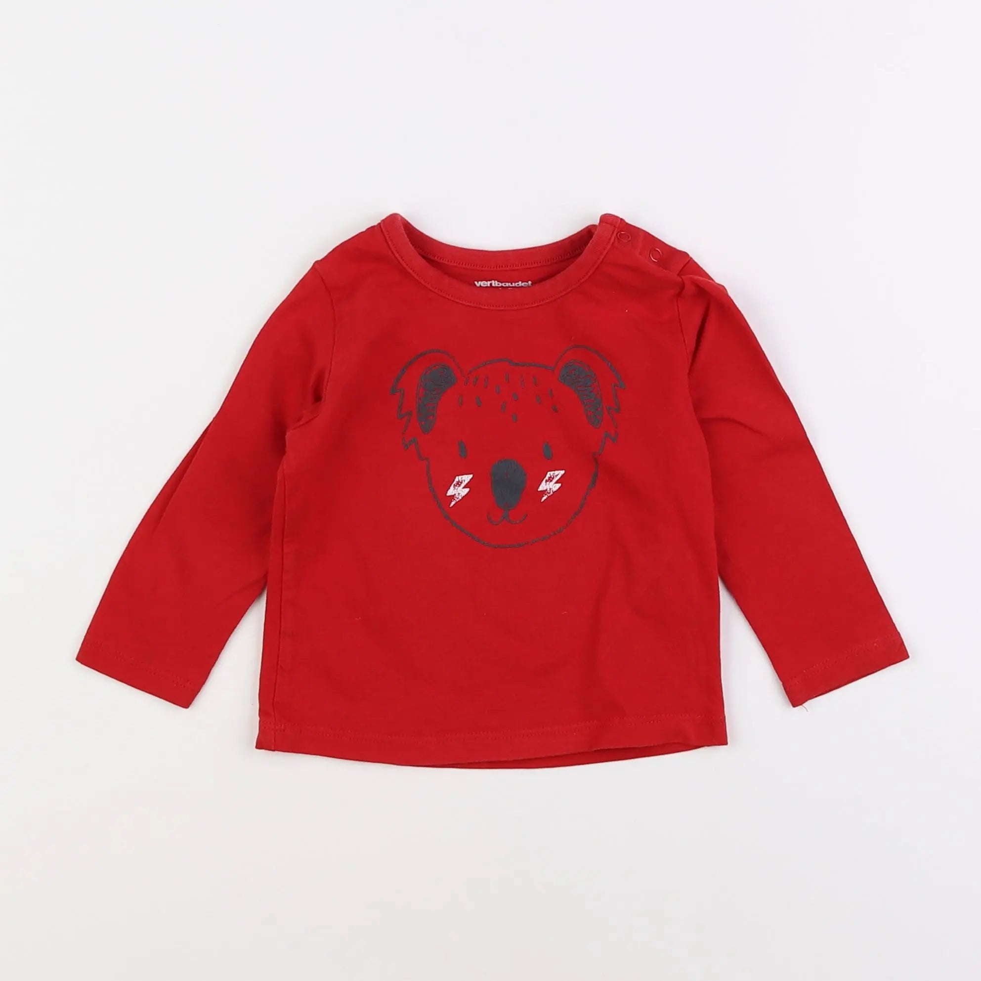 Vertbaudet - tee-shirt rouge - 12 mois