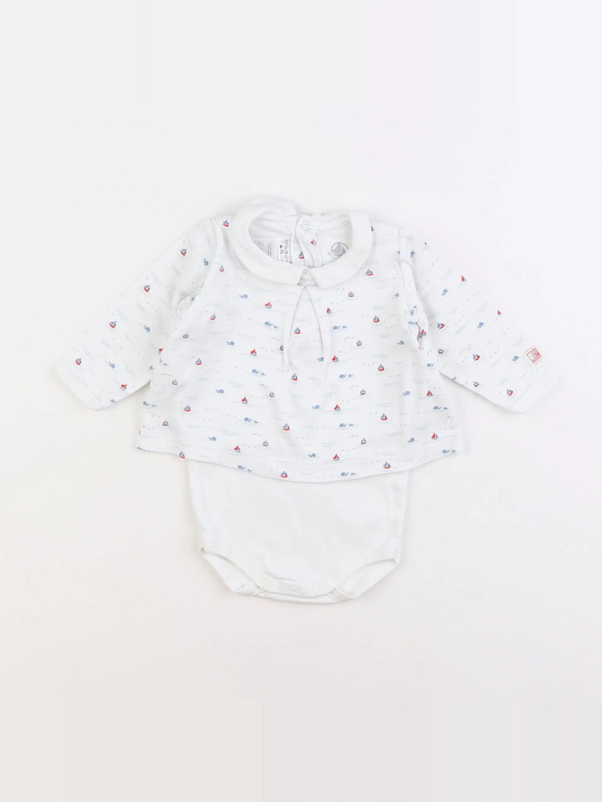 Petit Bateau - body tee-shirt blanc - 3 mois